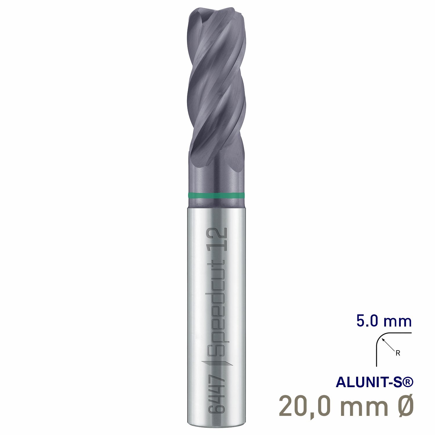 MAYKESTAG Solid Carbide Corner Radius End Mill 20mm R5 Speedcut Universal ALUNIT-S