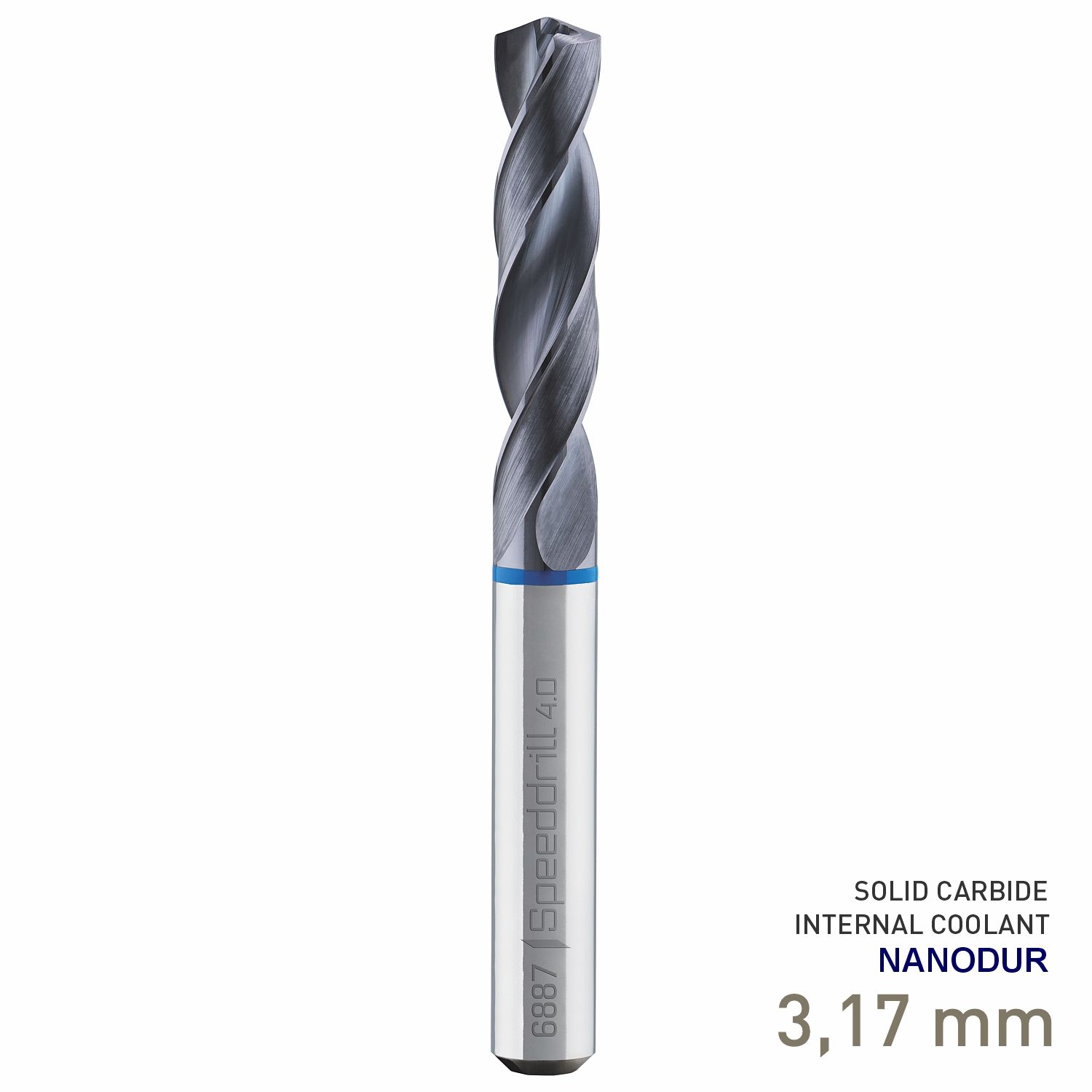 MAYKESTAG Speeddrill 4.0-Inox HPC Solid Carbide Stub Drill 3.17mm 1/8" 3xD