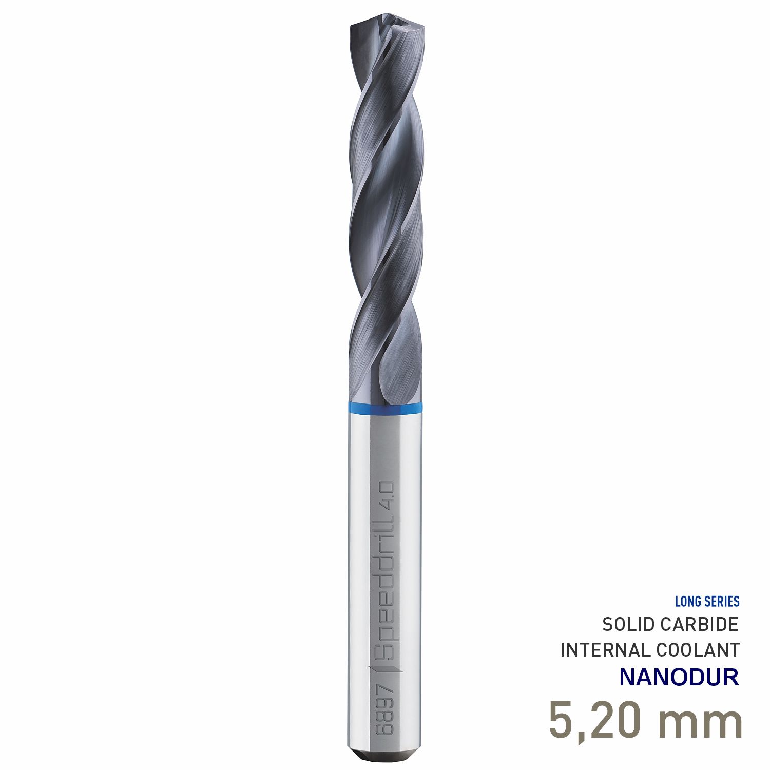 MAYKESTAG Speeddrill 4.0-Inox HPC Solid Carbide Drill 5.2mm 5xD NANODUR