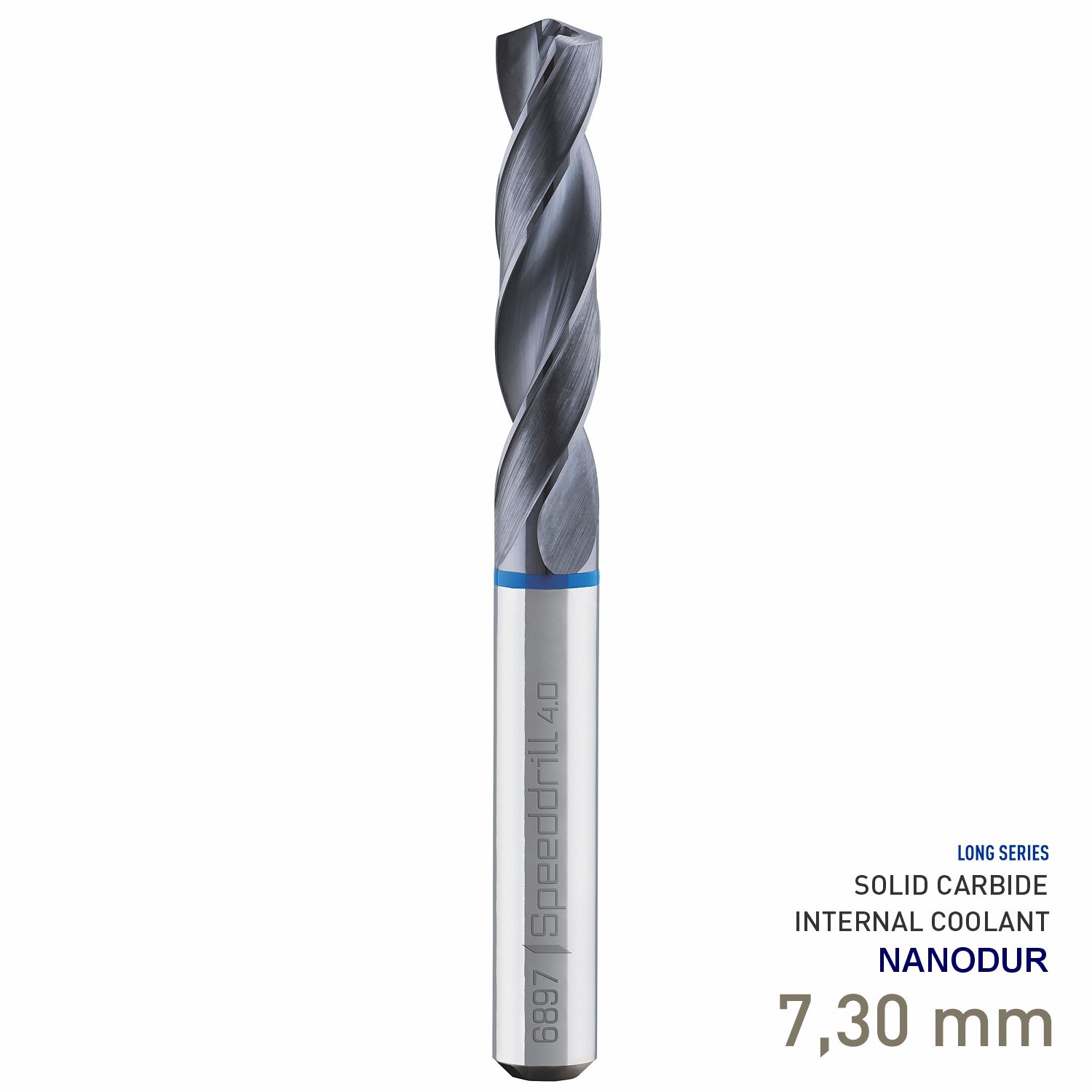 MAYKESTAG Speeddrill 4.0-Inox HPC Solid Carbide Drill 7.3mm 5xD NANODUR