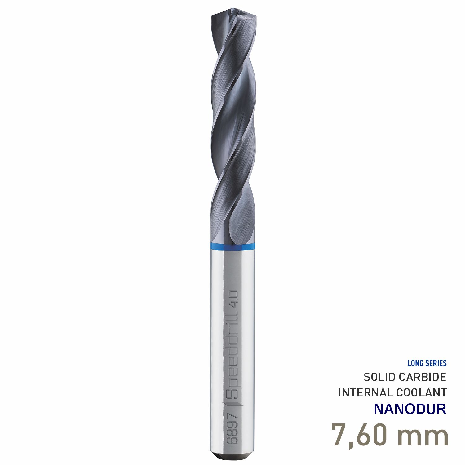 MAYKESTAG Speeddrill 4.0-Inox HPC Solid Carbide Drill 7.6mm 5xD NANODUR