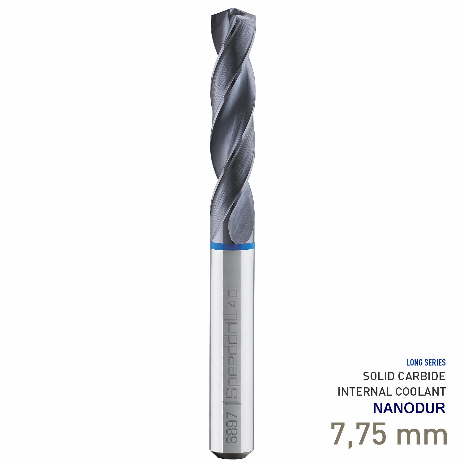MAYKESTAG Speeddrill 4.0-Inox HPC Solid Carbide Drill 7.75mm 5xD NANODUR