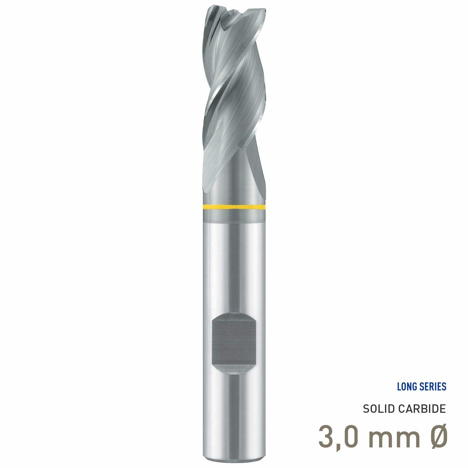 MAYKESTAG Speedcut-Aluminium Solid Carbide End Mill 3mm Long Series Neck 3 Flute
