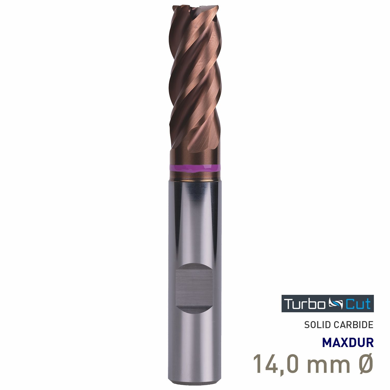MAYKESTAG Turbo-Cut Allround Solid Carbide End Mill 14mm Long Series 4 Flute