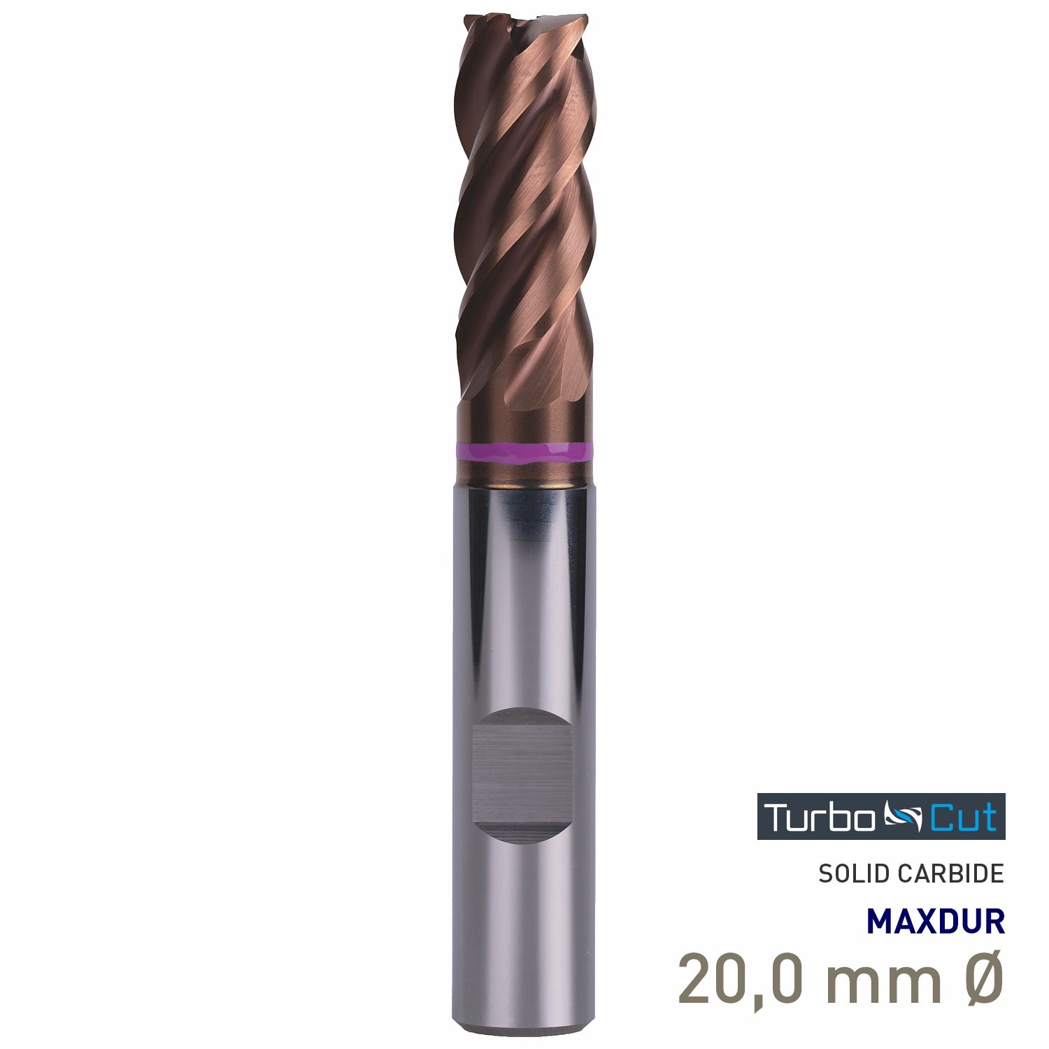 MAYKESTAG Turbo-Cut Allround Solid Carbide End Mill 20mm Long Series 4 Flute