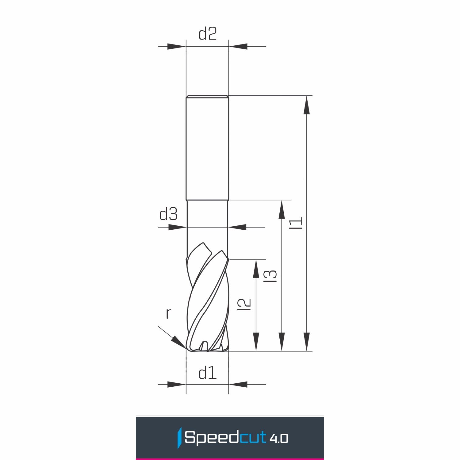 MAYKESTAG Speedcut 4.0-Inox HPC Corner Radius End Mill 10mm R0.5 Long Series 5 Flute