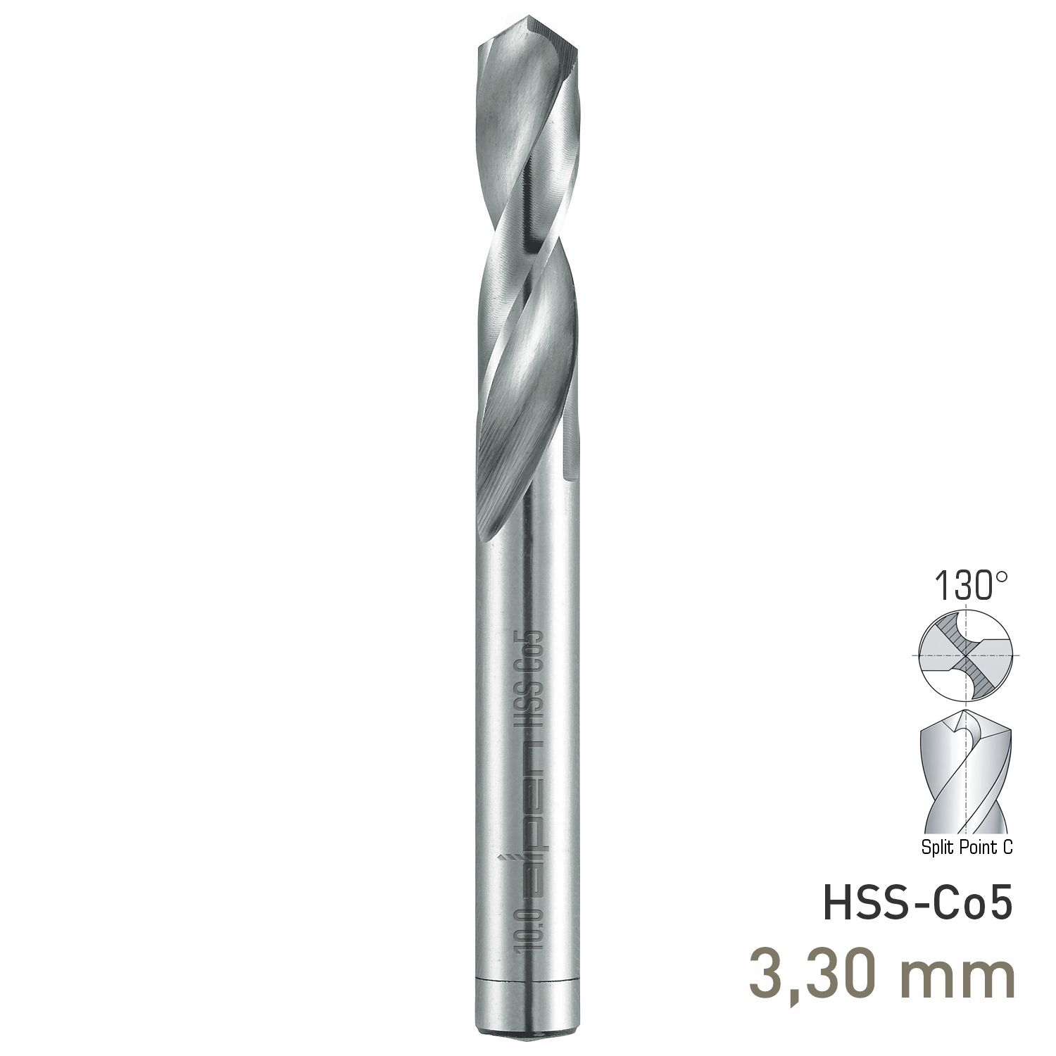 MAYKESTAG HSS-Co5 Stub Drill 3.3mm Extra Short Series DIN 1897 PZ