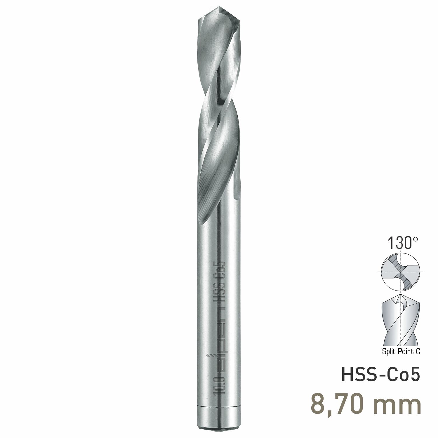 MAYKESTAG HSS-Co5 Stub Drill 8.7mm Extra Short Series DIN 1897 PZ