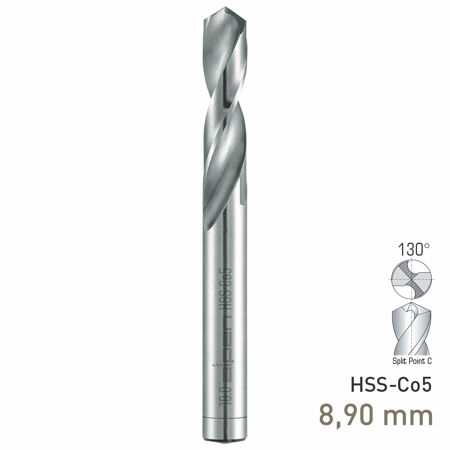 MAYKESTAG HSS-Co5 Stub Drill 8.9mm Extra Short Series DIN 1897 PZ