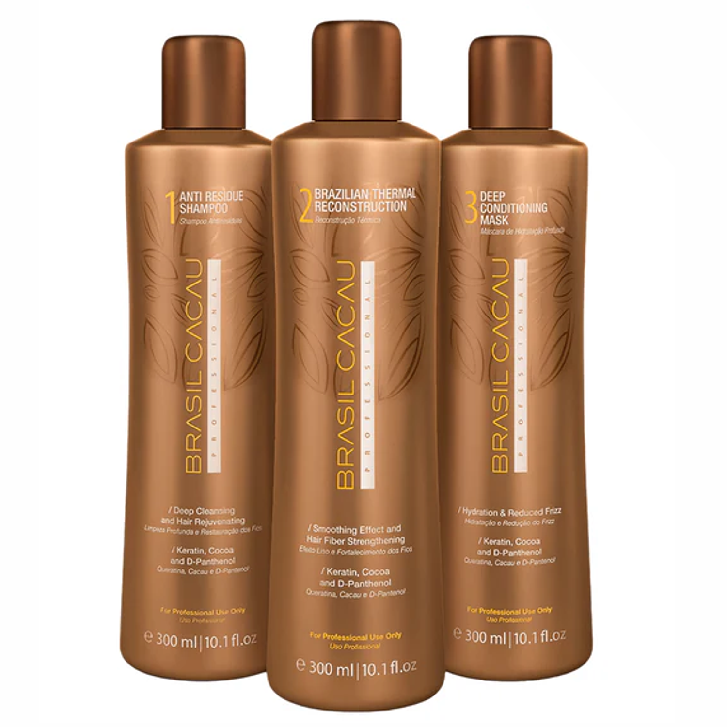 Cadiveu Brasil Cacau &mdash; Brazilian Thermal Reconstruction (BTR) Keratin Treatment Kit (300ml)