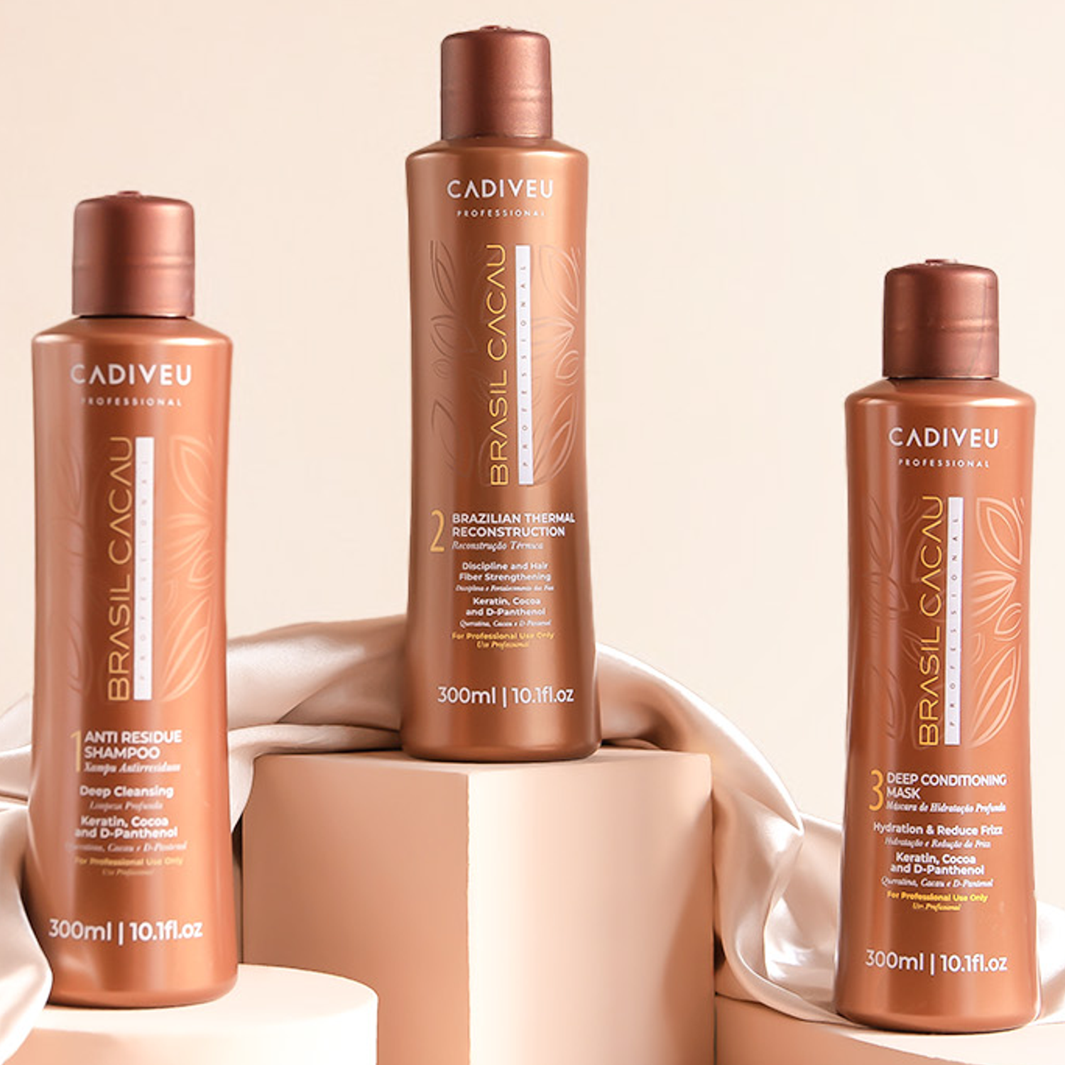 Cadiveu Brasil Cacau &mdash; Brazilian Thermal Reconstruction (BTR) Keratin Treatment Kit (300ml)