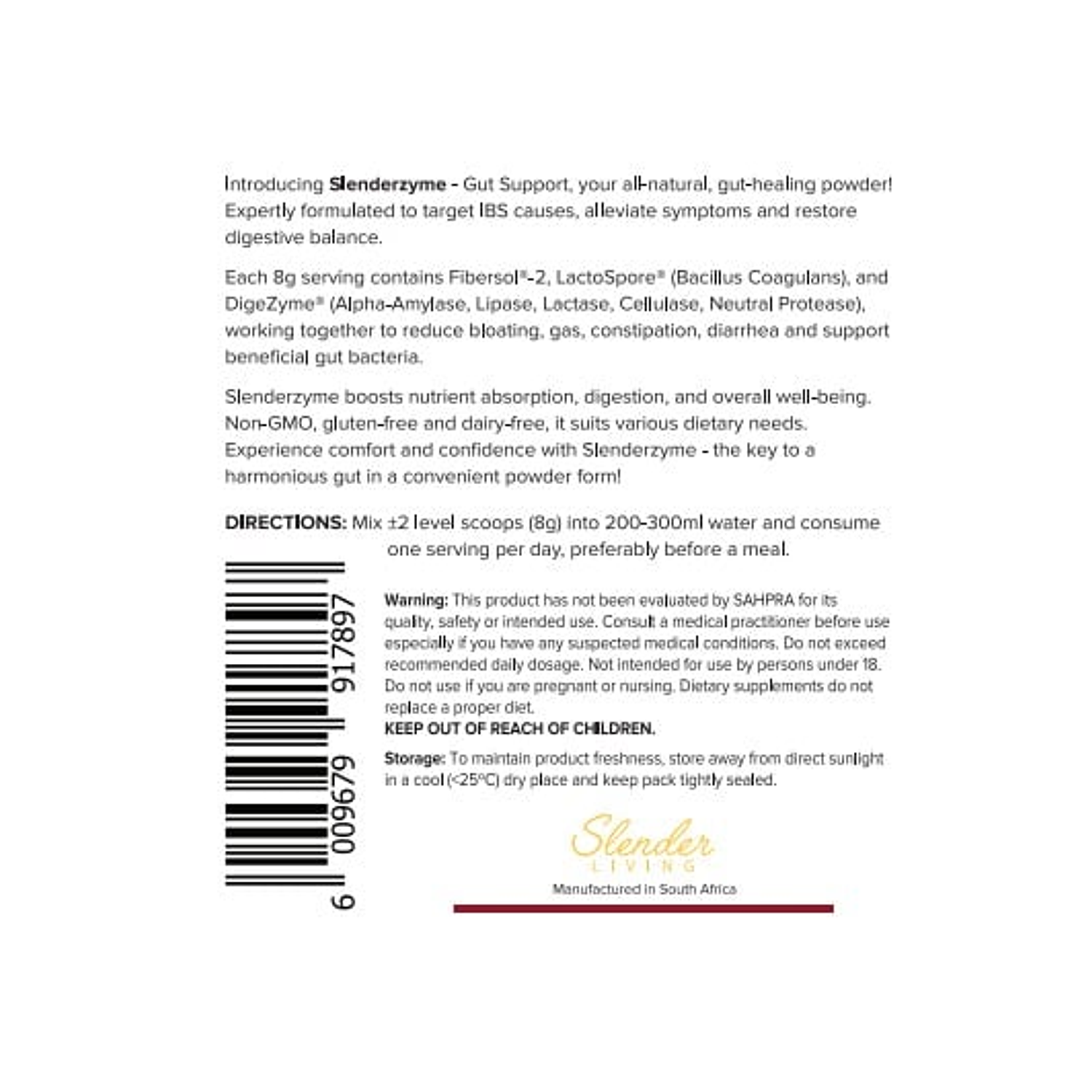 Slender Living Slenderzyme Gut Support - Very Berry (240 g)