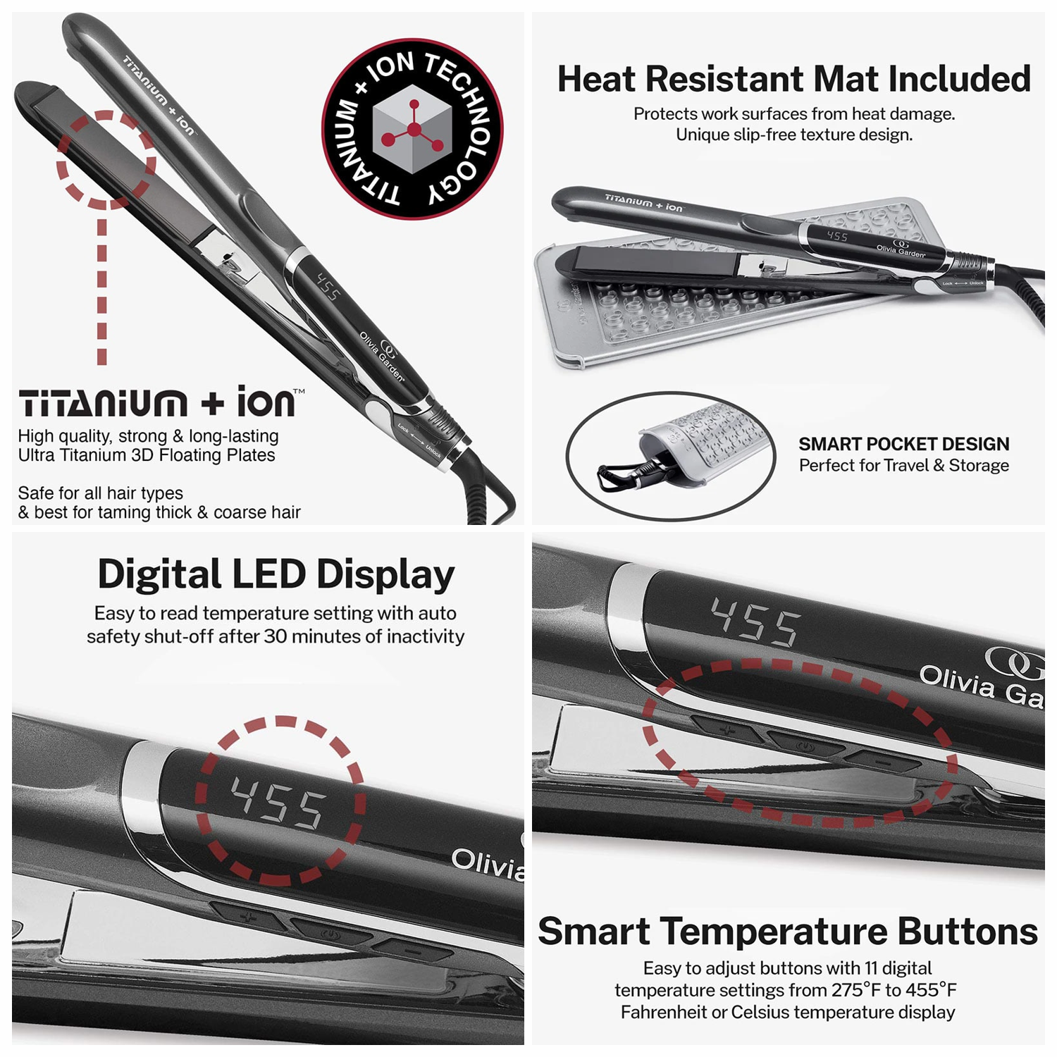 Olivia Garden Titanium + Ion High Performance Iron 235&deg;C, 25mm