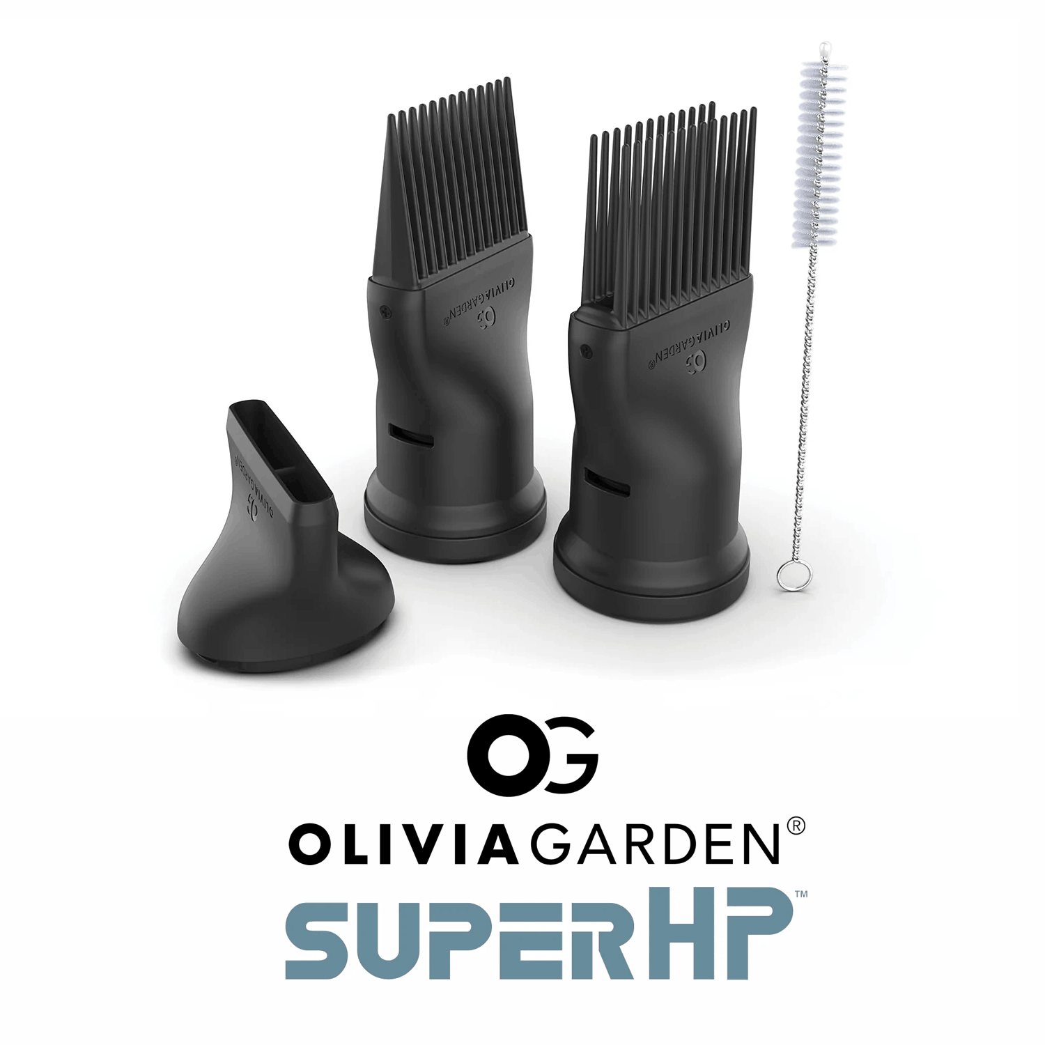 Olivia Garden SuperHP Comb Attachments & Cleaning Brush