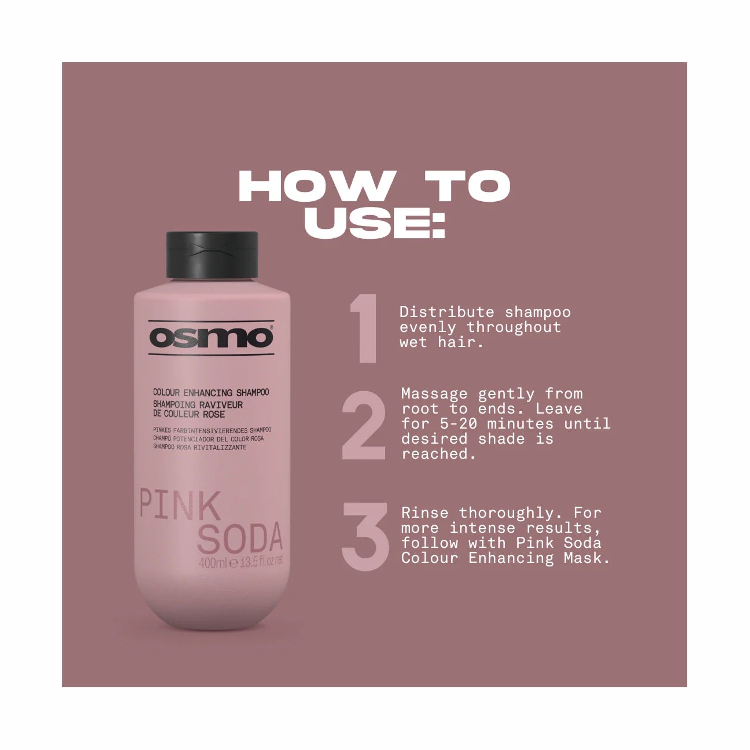 OSMO Pink Soda Colour Enhancing Shampoo 400 ml