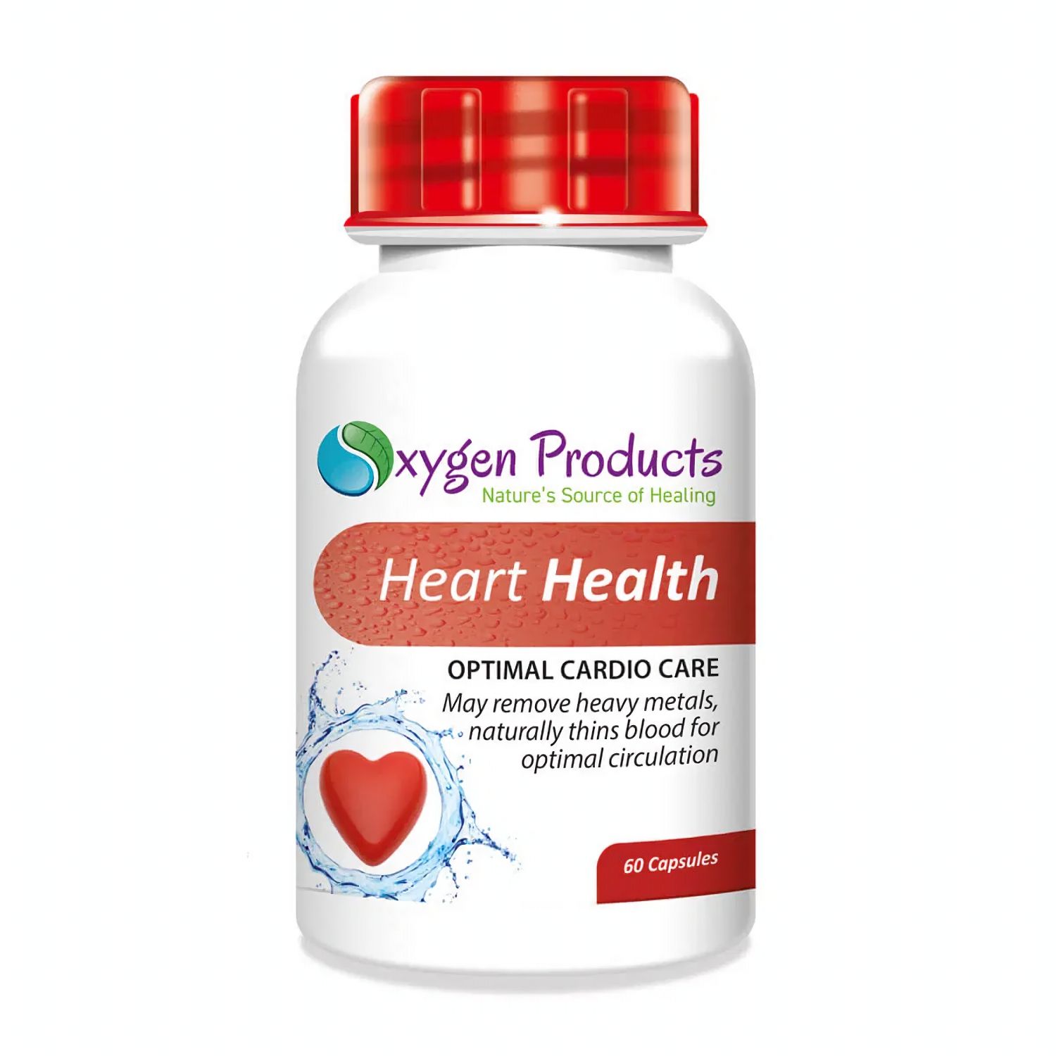 Oxygen Products Heart Health Cardiovascular Wellness Support 60 Capsules