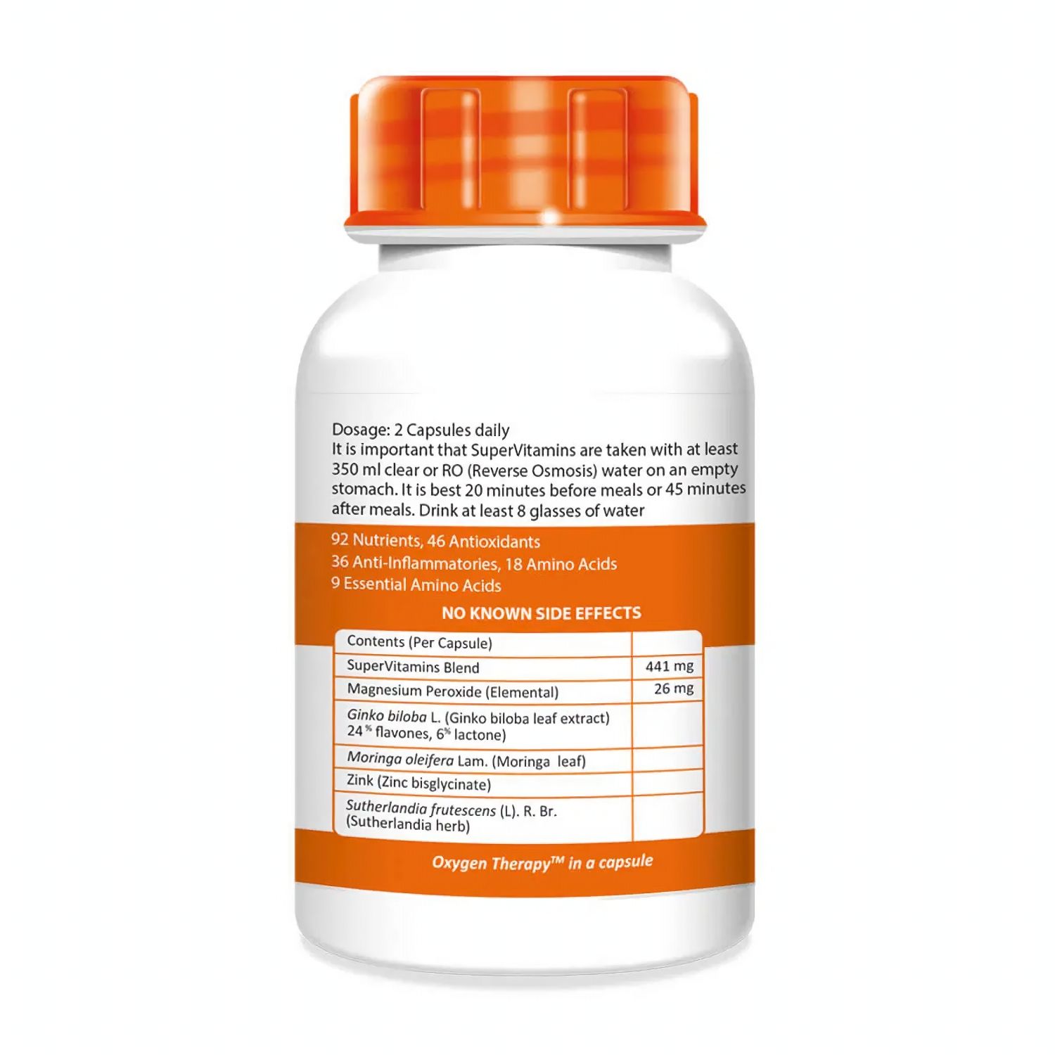 Oxygen Products Super Vitamins +Oxygen Natural Multivitamin 60 Capsules