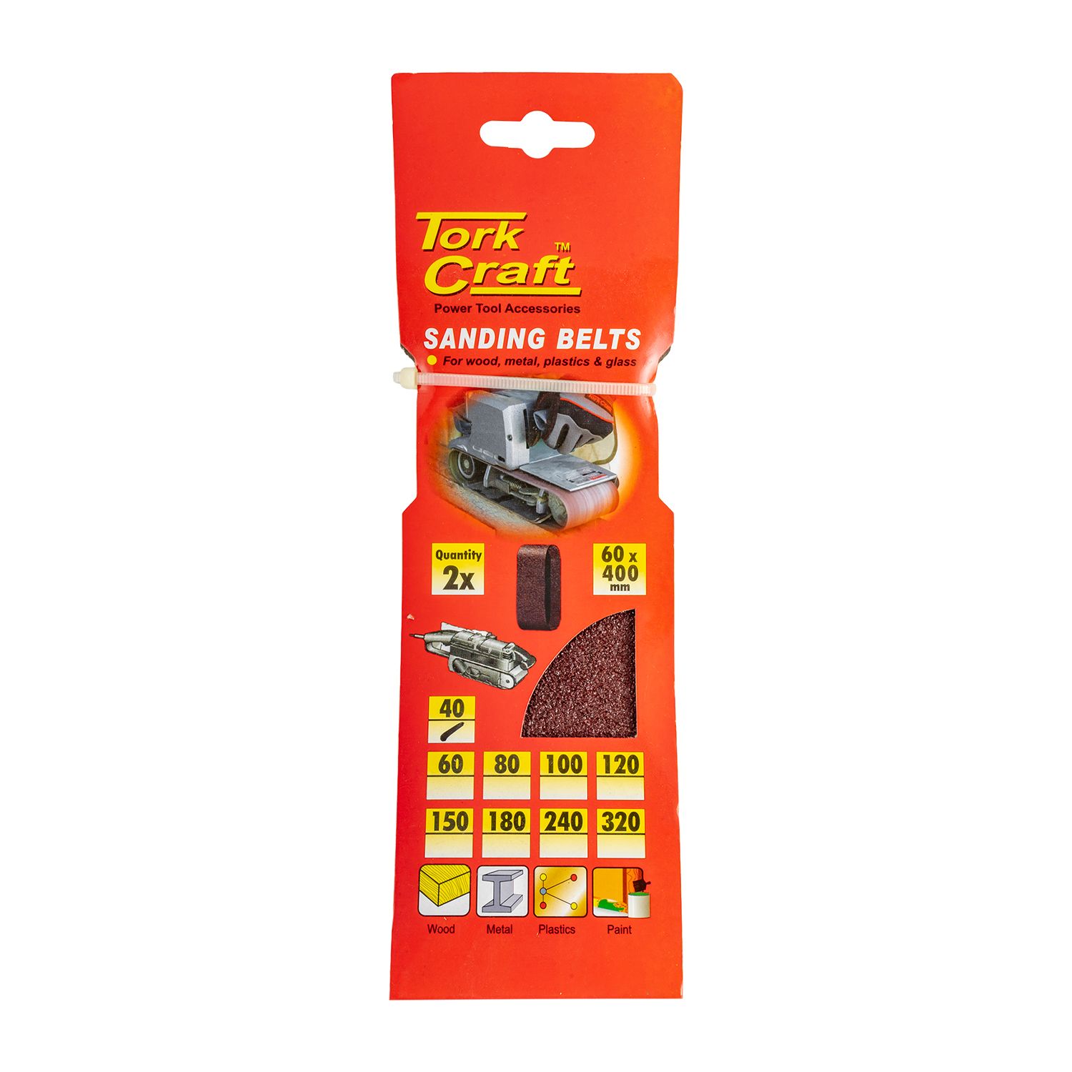 Sanding Belt 60 X 400mm 40grit 2/pack ( For Triton Palm Sander)