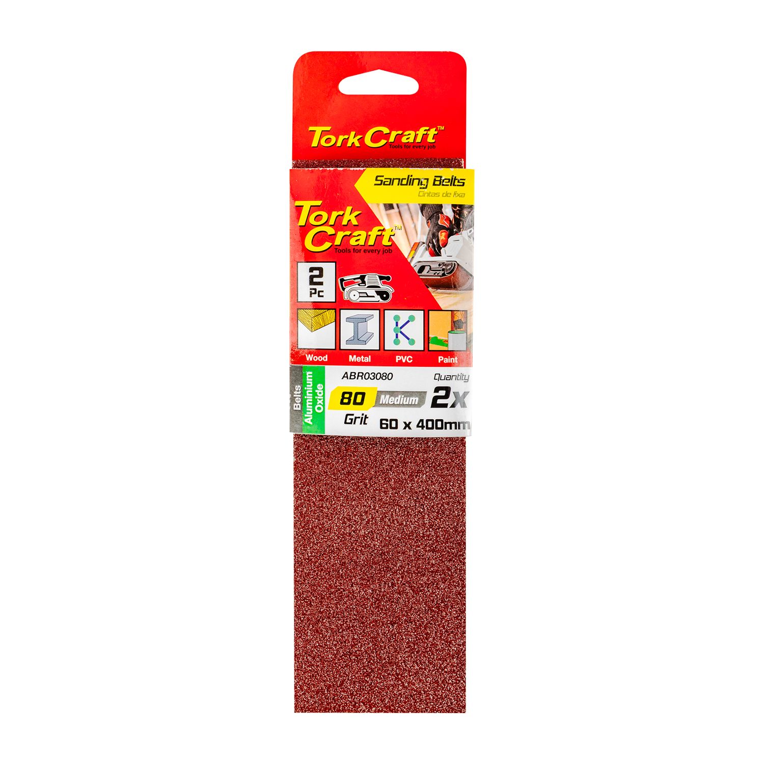 Sanding Belt 60 X 400mm 80grit 2/pack (for Triton Palm Sander)