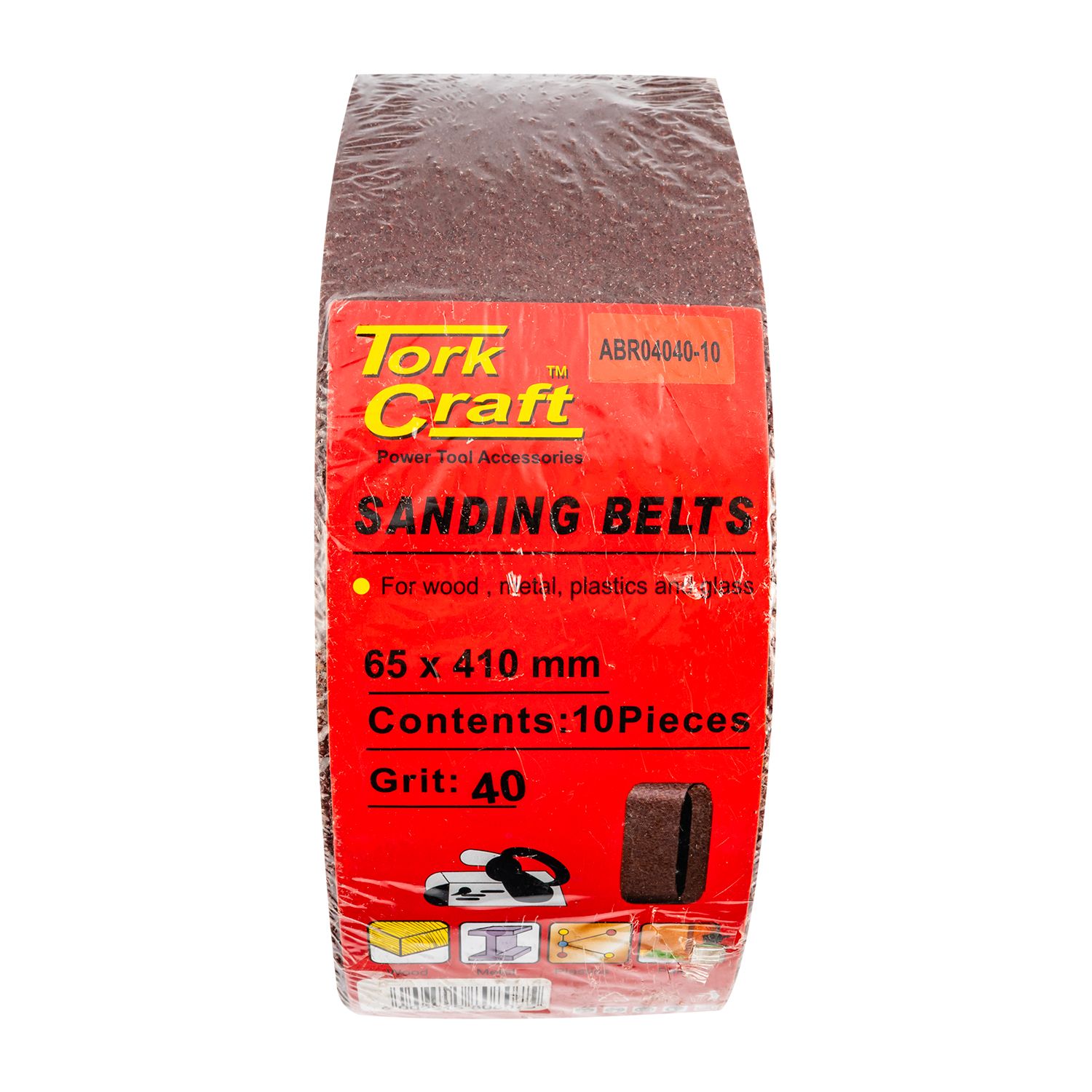 Sanding Belt 65 X 410mm 40 Grit 10/pack