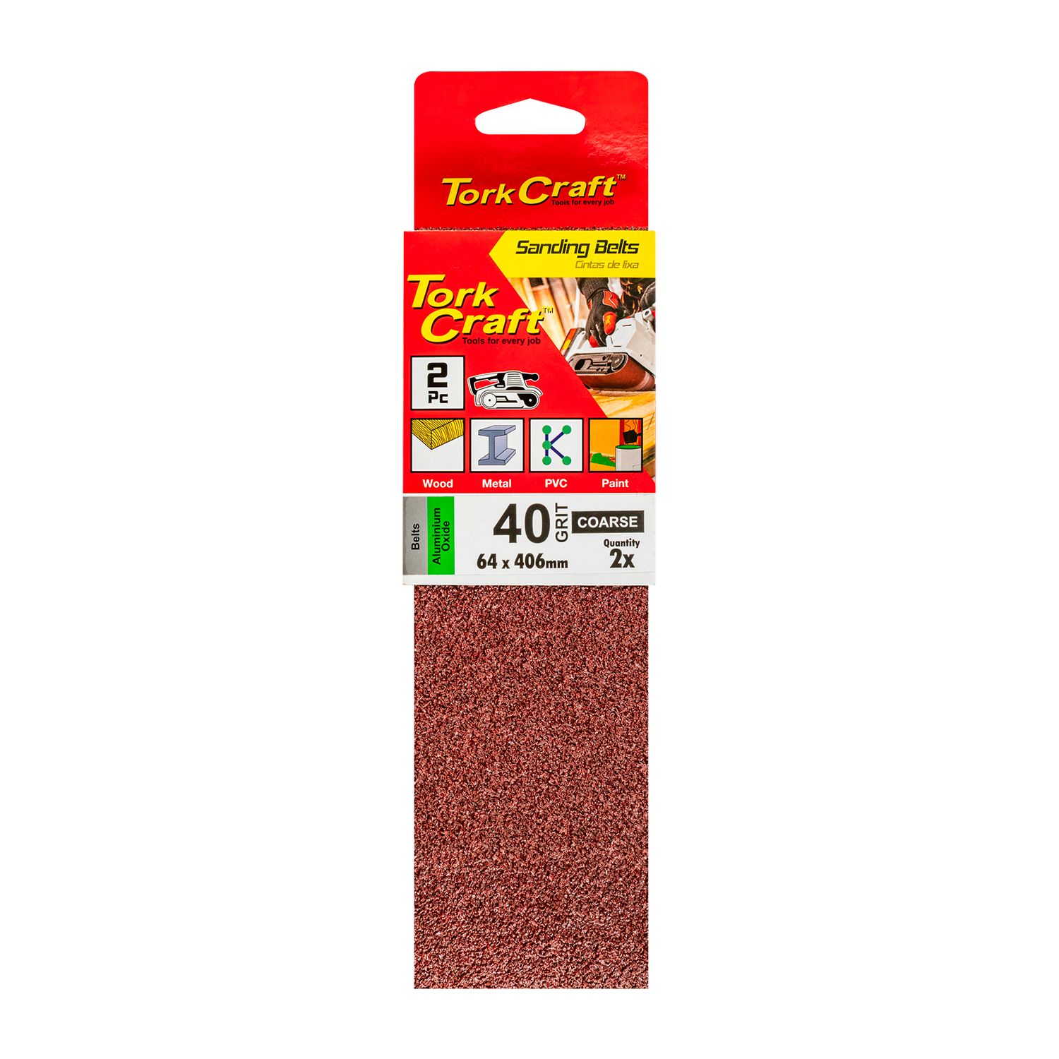 Sanding Belt 64 X 406mm 40grit 2/pack