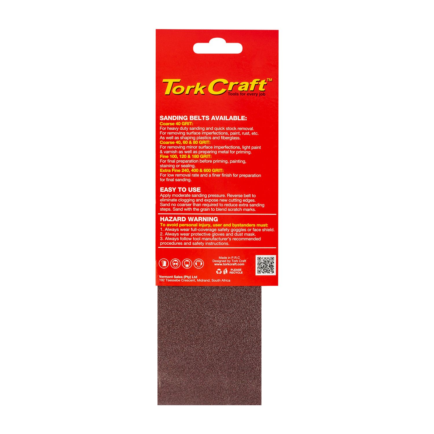 Sanding Belt 75 X 533mm 100grit 2/pack