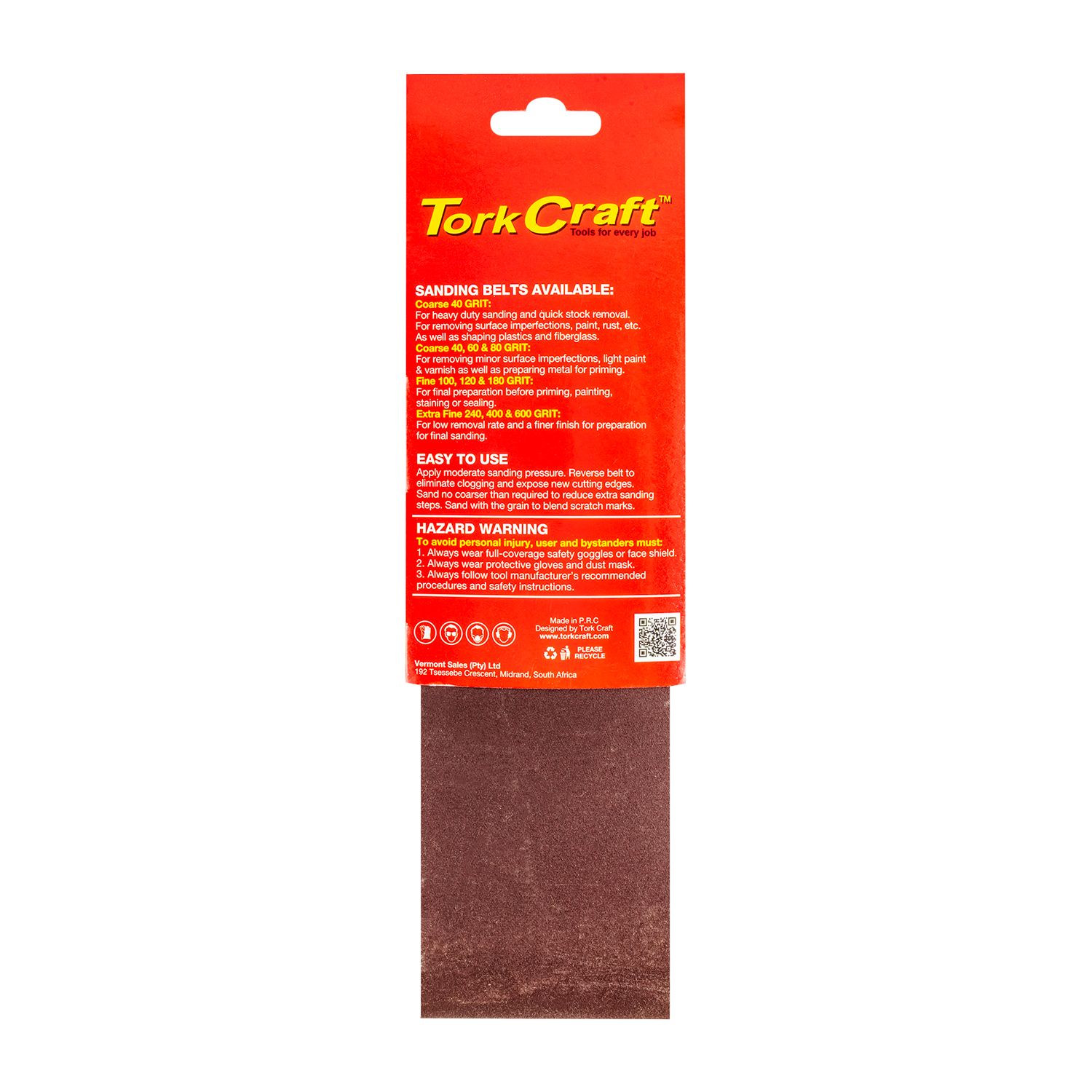 Sanding Belt 75 X 533mm 600grit 2/pack