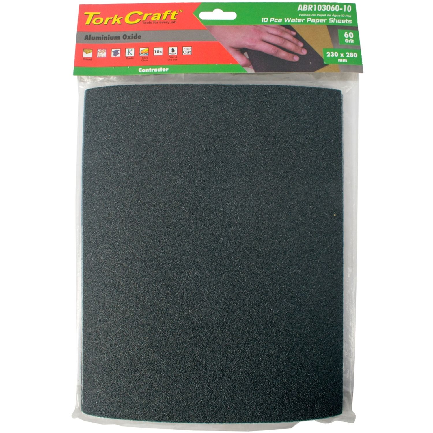 Water Paper 230 X 280mm 60 Grit Wet & Dry 10 Per Pack Std