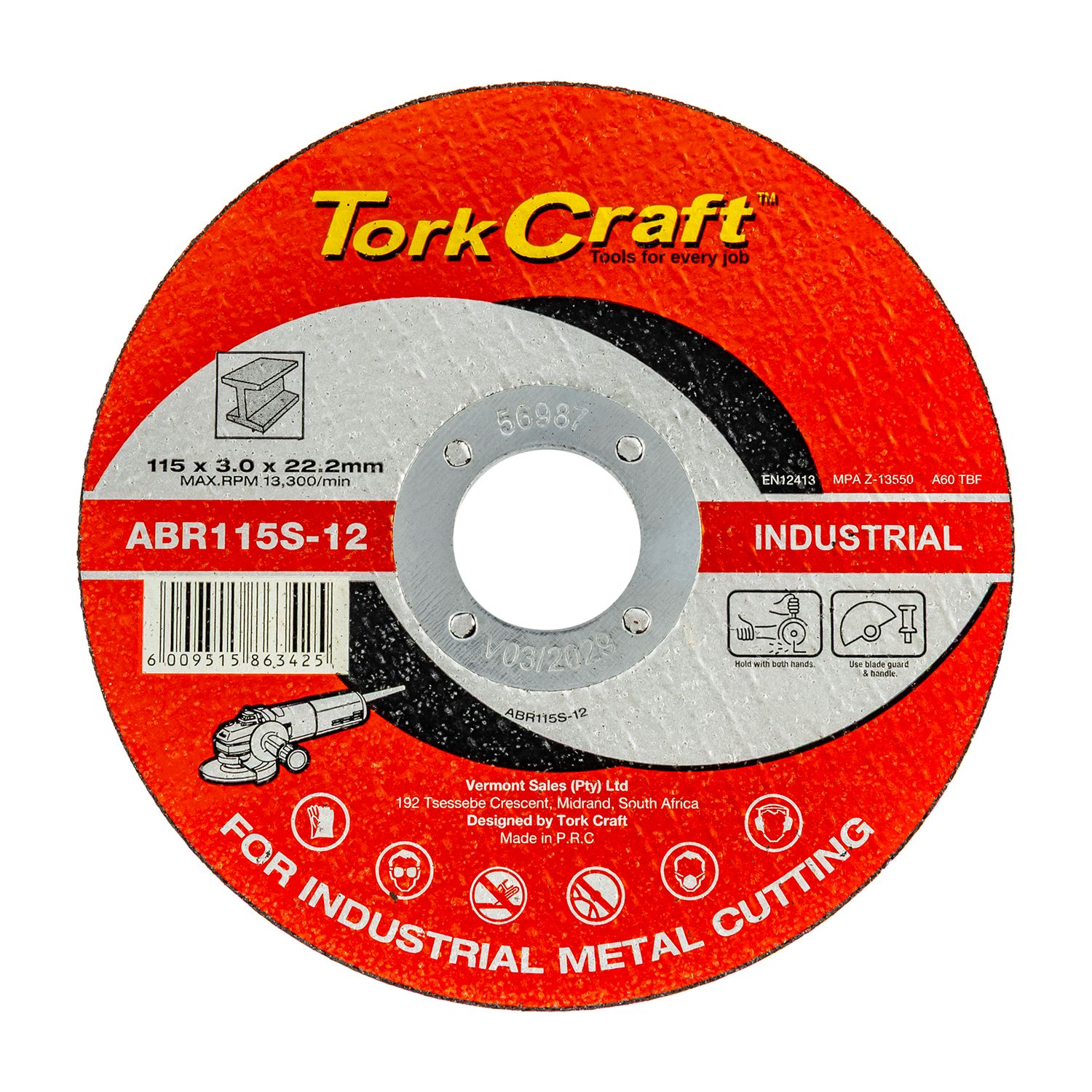 Cutting Disc Industrial Metal 115 X 3.0 X 22.2 Mm