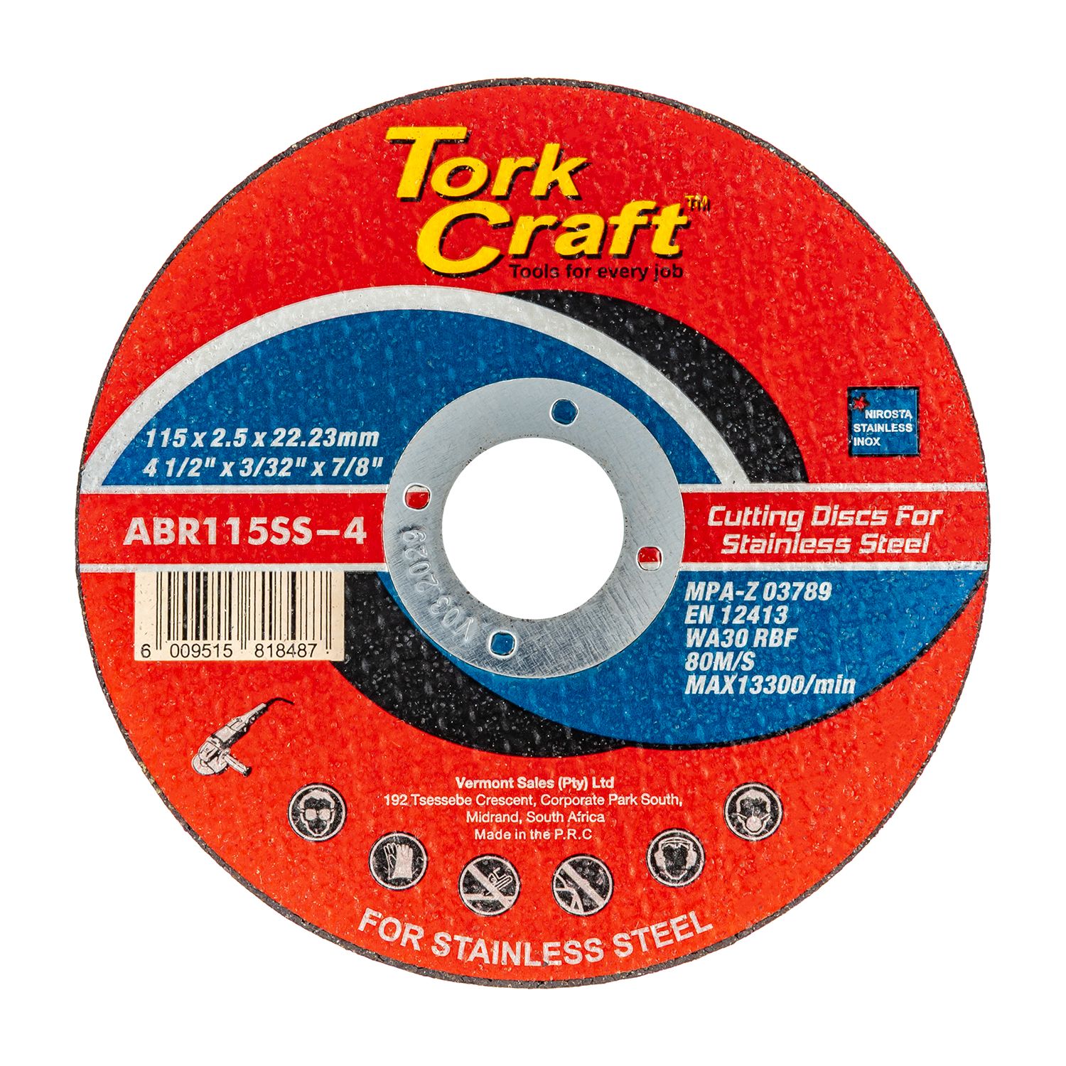 Cutting Disc Stainless Steel 115 X 2.5 X 22.22mm