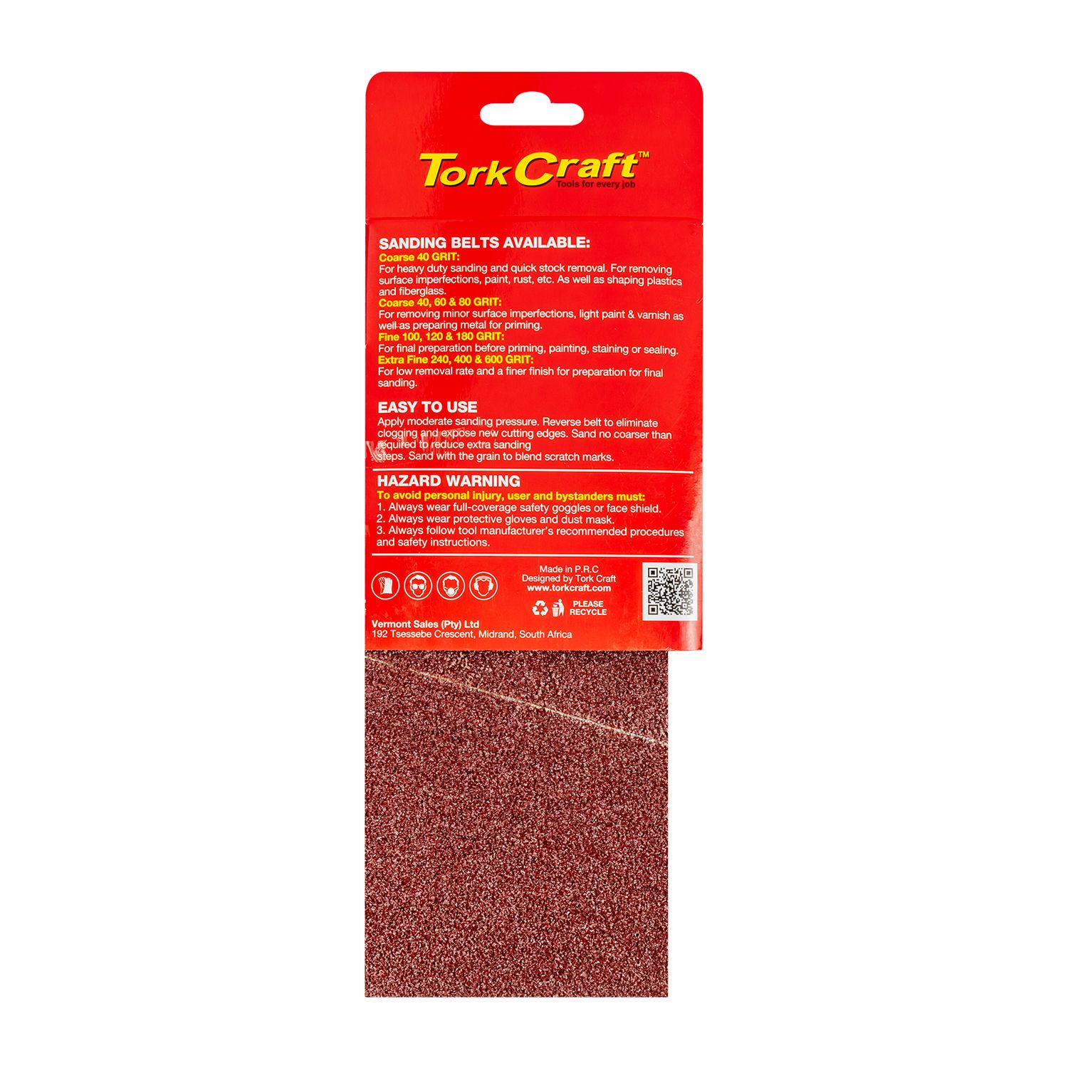 Sanding Belt 100 X 530mm 40grit 2/pack