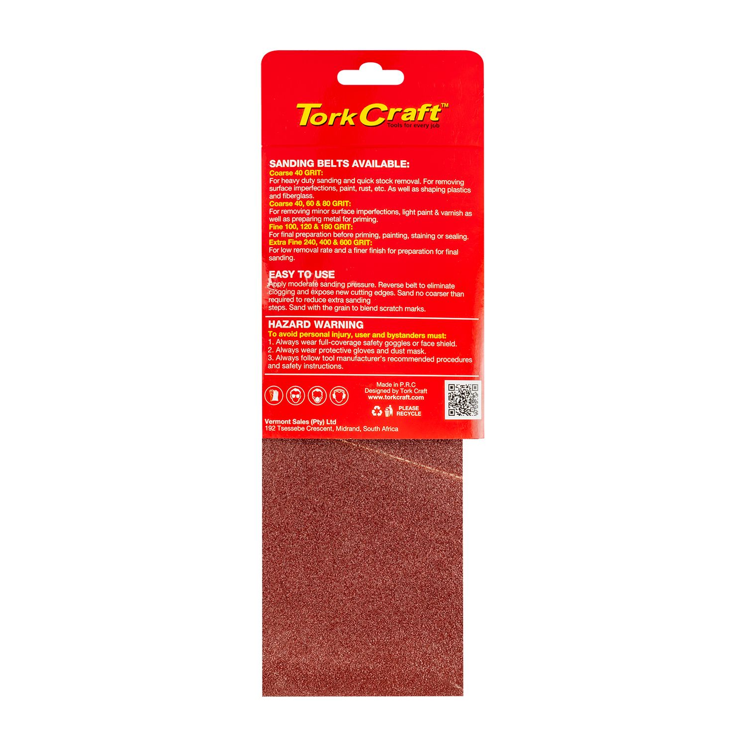 Sanding Belt 100 X 530mm 120grit 2/pack