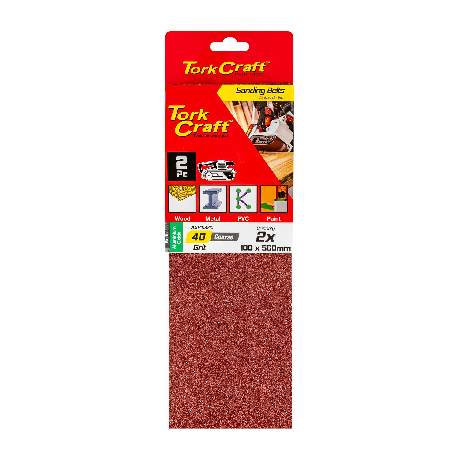 Sanding Belt 100 X 560mm 40grit 2/pack