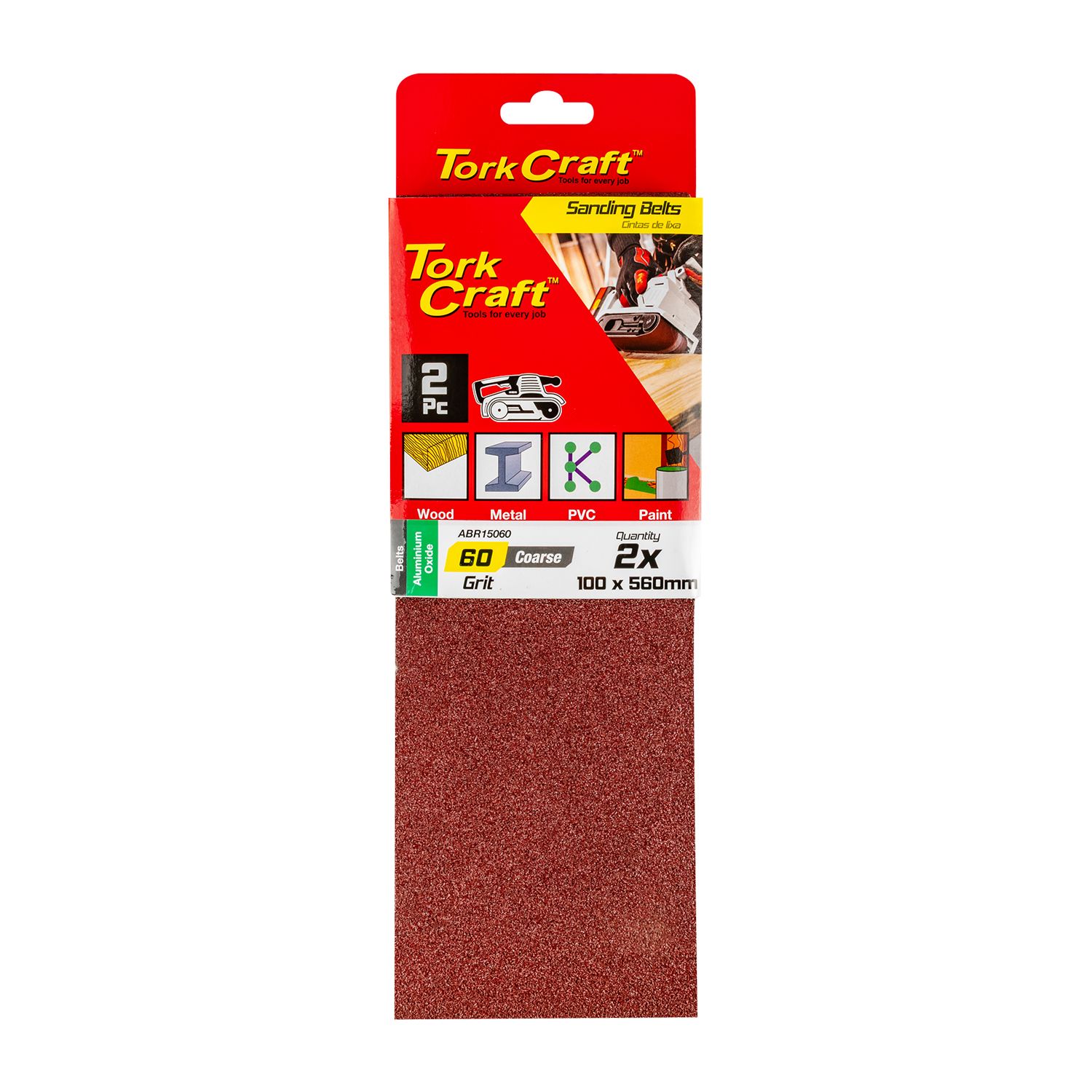 Sanding Belt 100 X 560mm 60grit 2/pack
