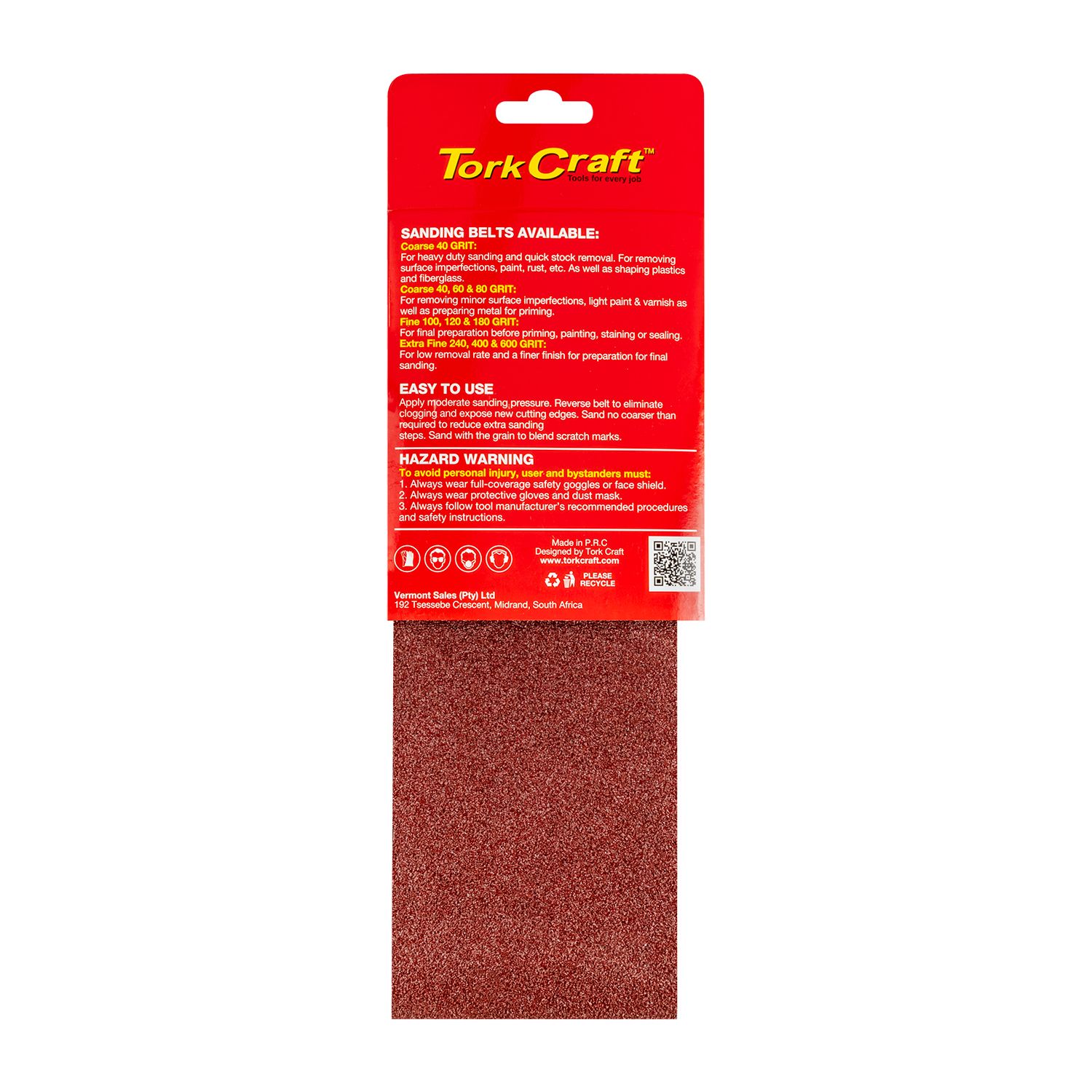 Sanding Belt 100 X 560mm 60grit 2/pack