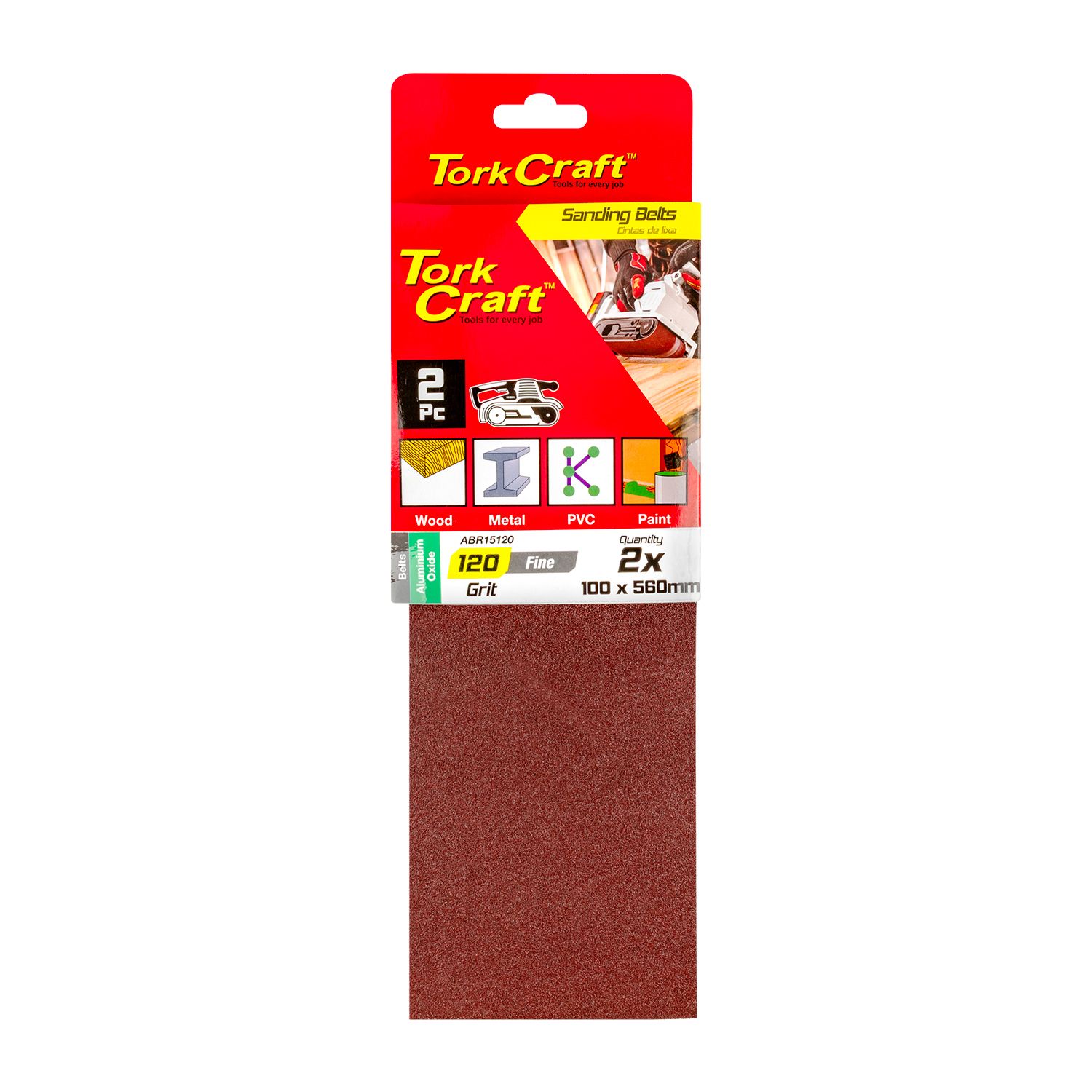 Sanding Belt 100 X 560mm 120grit 2/pack