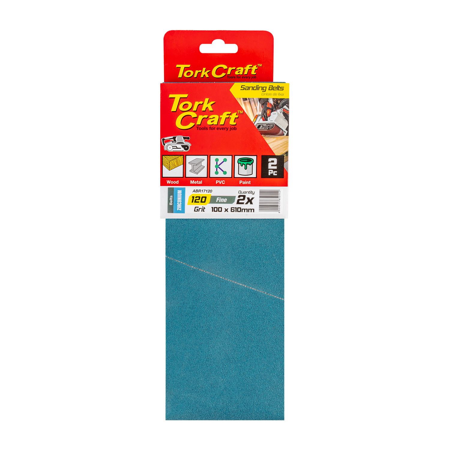 Sanding Belt Zirconium 100 X 610mm 120grit 2/pack