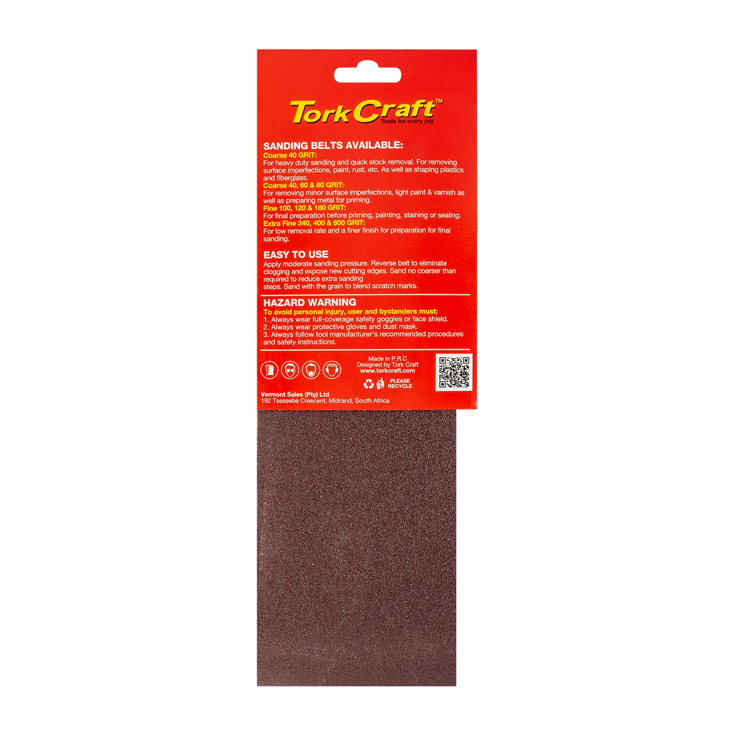 Sanding Belt 100 X 610mm 100grit 2/pack