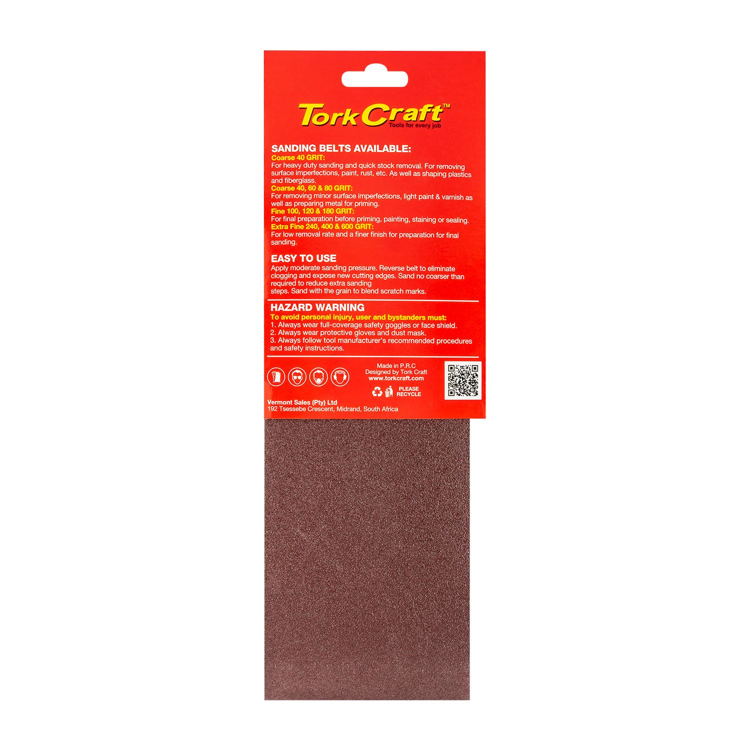 Sanding Belt 100 X 610mm 120grit 2/pack