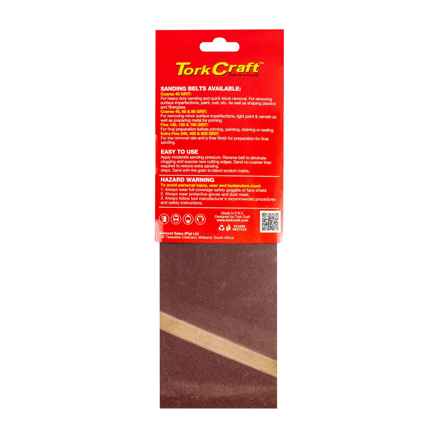 Sanding Belt 100 X 610mm 240grit 2/pack