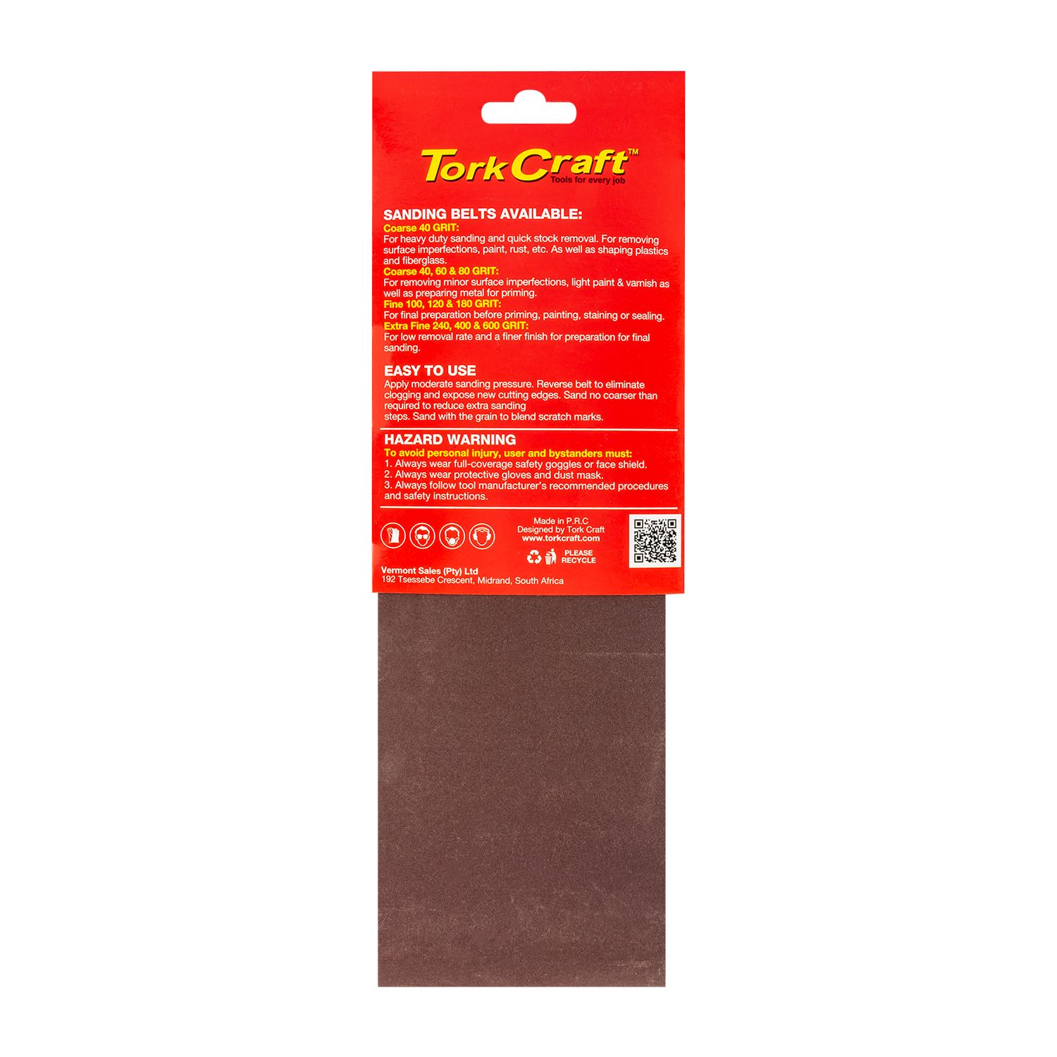 Sanding Belt 100 X 610mm 600grit 2/pack