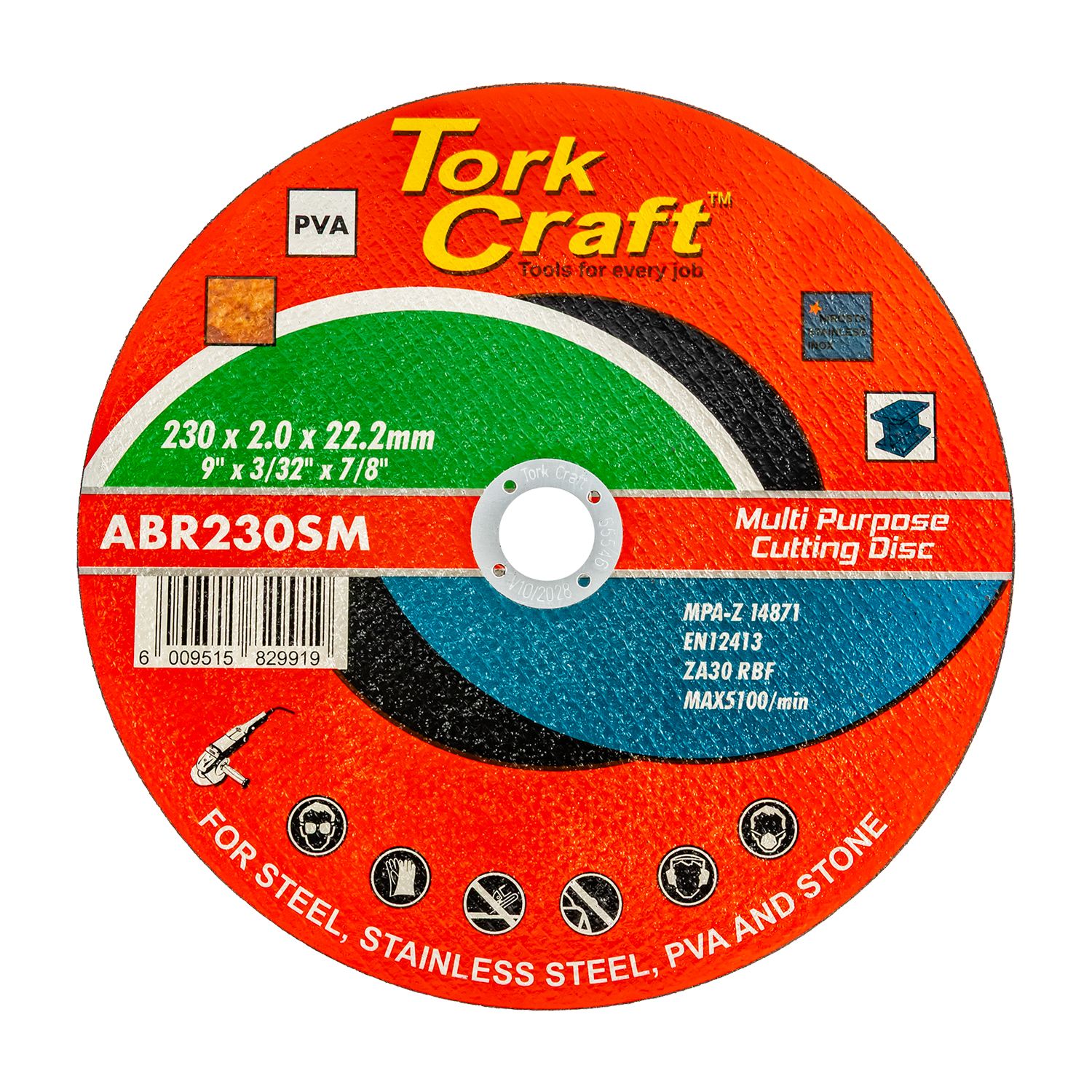 Cutting Disc Multi Purpose 230 X 2.0 X 22.2mm For Steel Ss Pva Stone