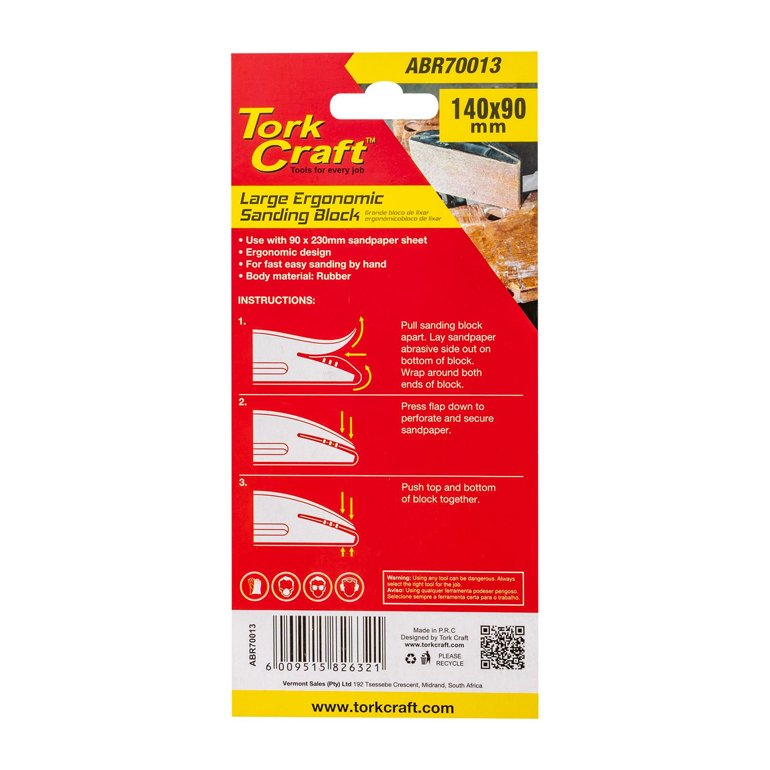 Sanding Block Ergonomic 140 X 90 For Hand Use Black