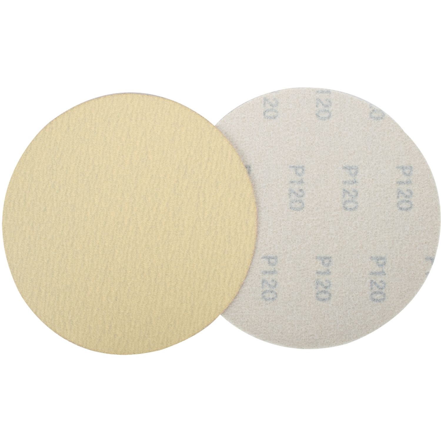 Gold Disc (50 Pieces) 120 Grit 150mm Without Hole Hook And Loop