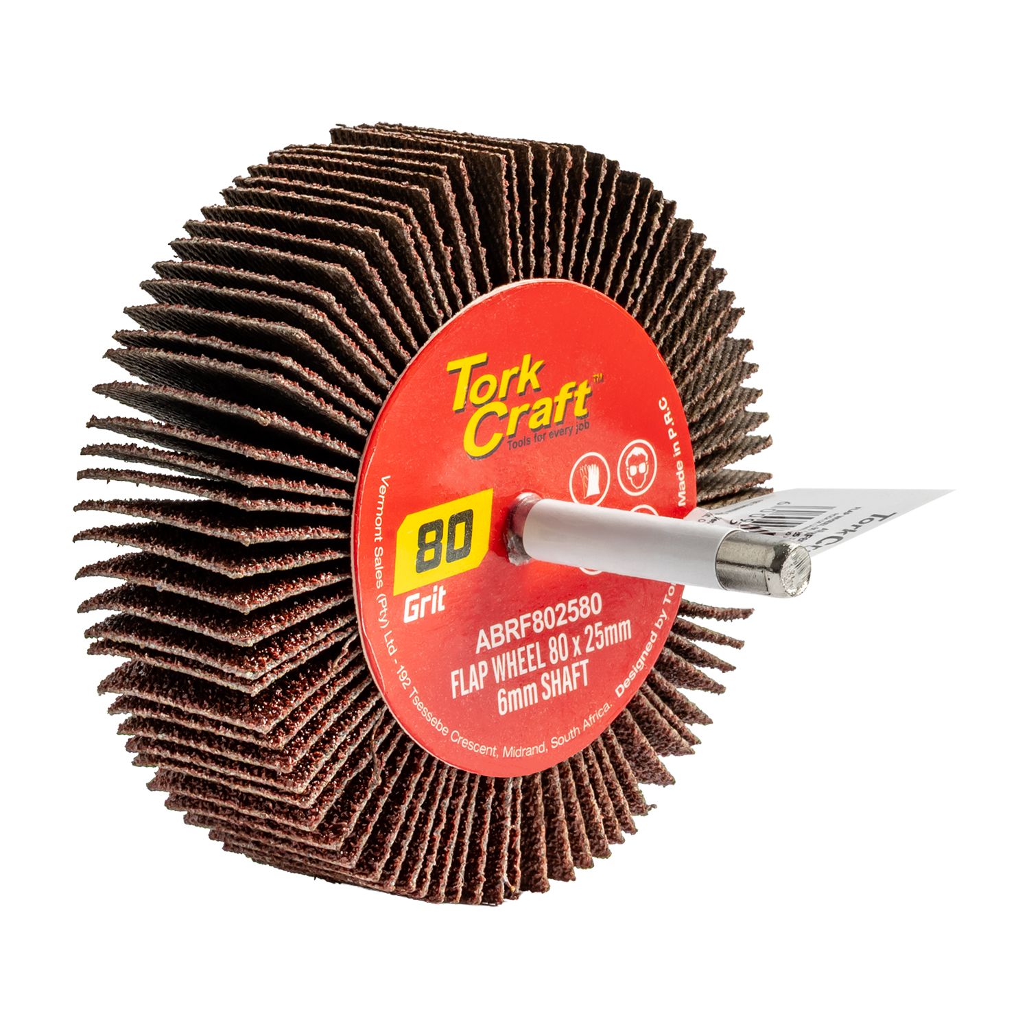 Flap Wheel 80 X 25 X 6mm Shaft 80 Grit Per Each
