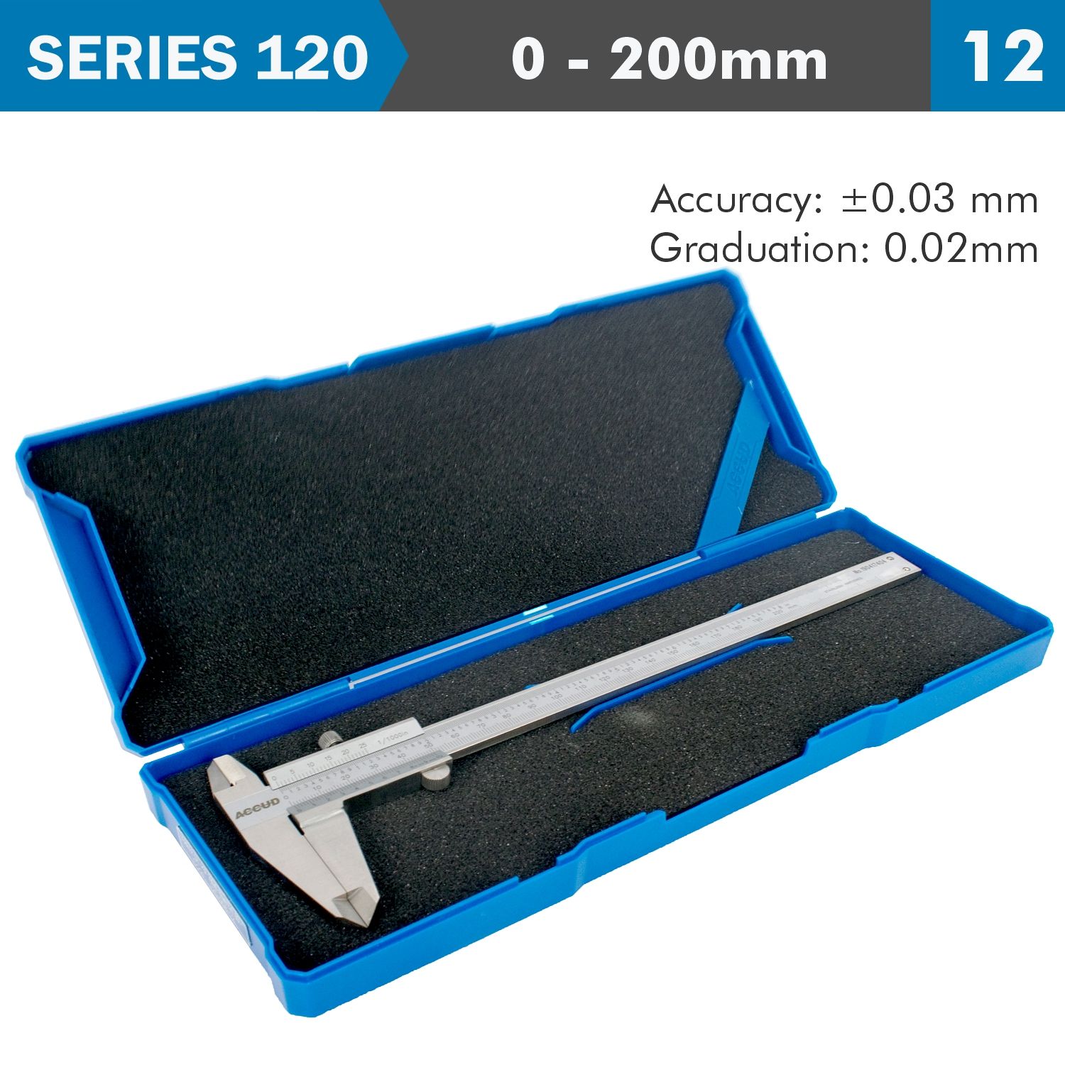 Vernier Caliper 200mm 0.03mm Acc. Din862 0.02mm Grad. S/steel