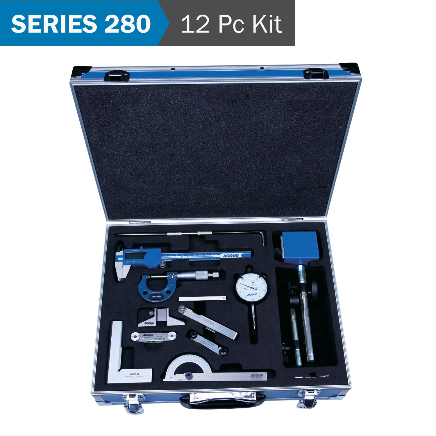 ACCUD 12pce Measuring Tool Set In Aluminium Analog