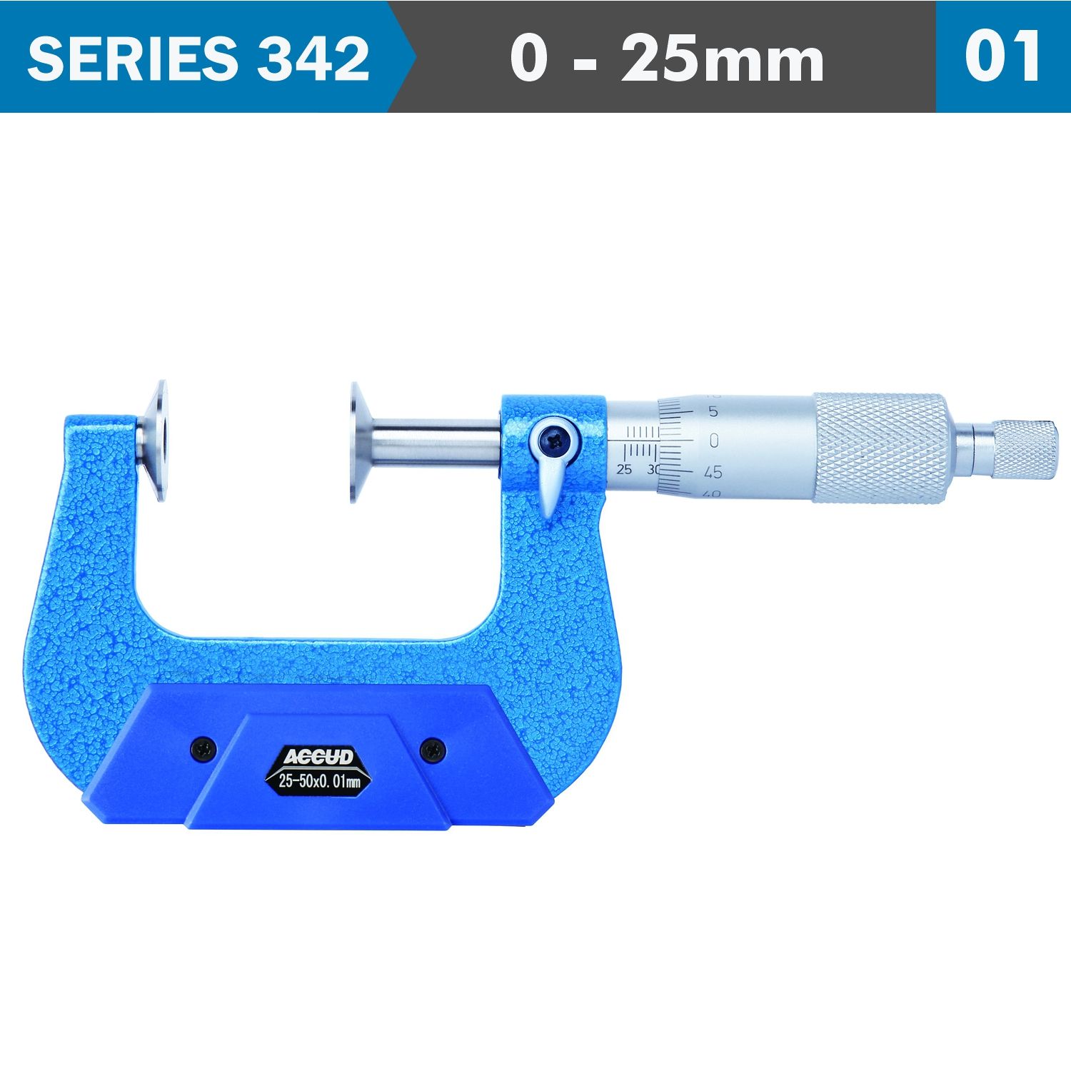 Non Rotating Spindle Disk Micrometer 0-2