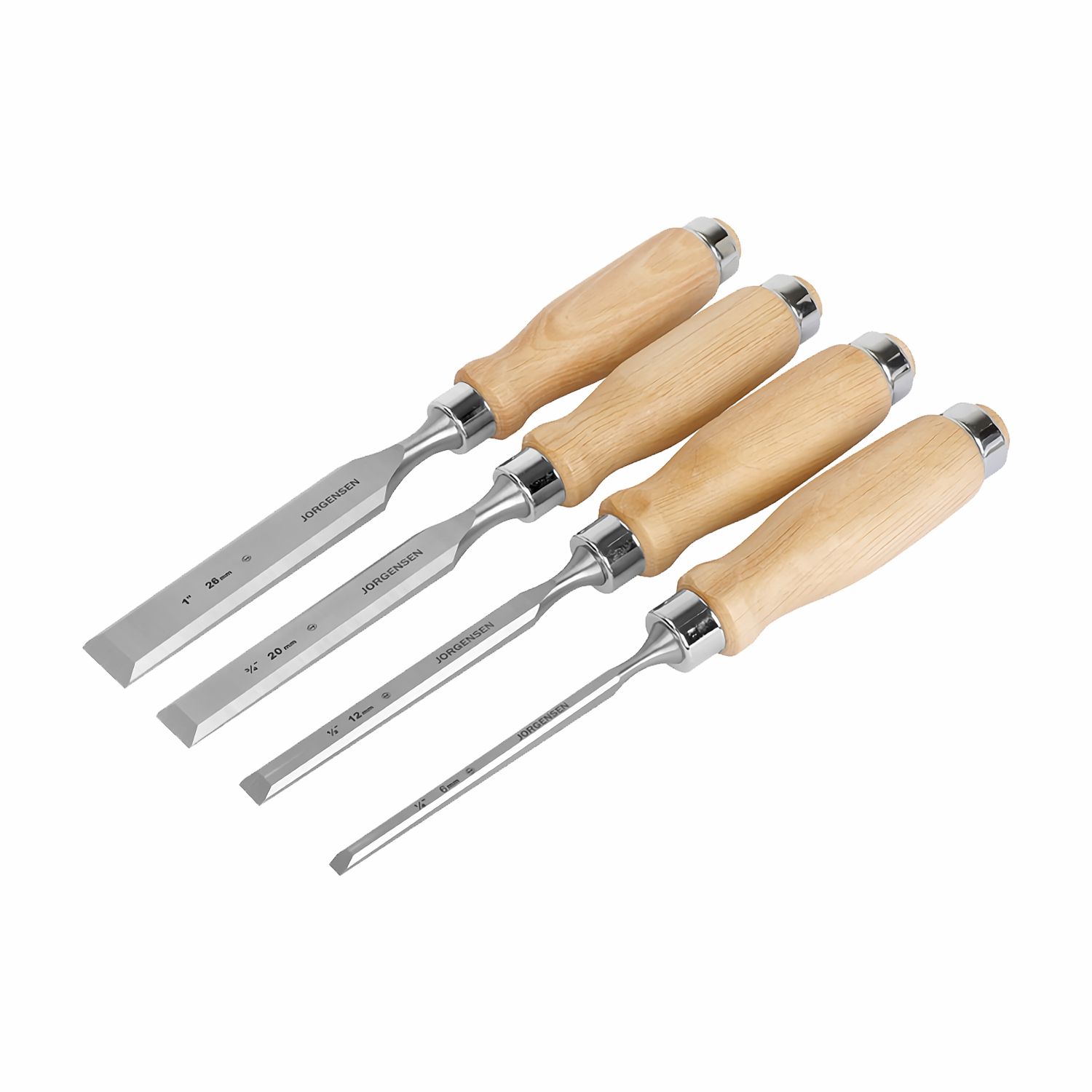 Jorgensen 4pc Wood Chisels Set Incl. 1/4'/ 1/2&rdquo; / 3/4' / 1&rdquo; Chisel