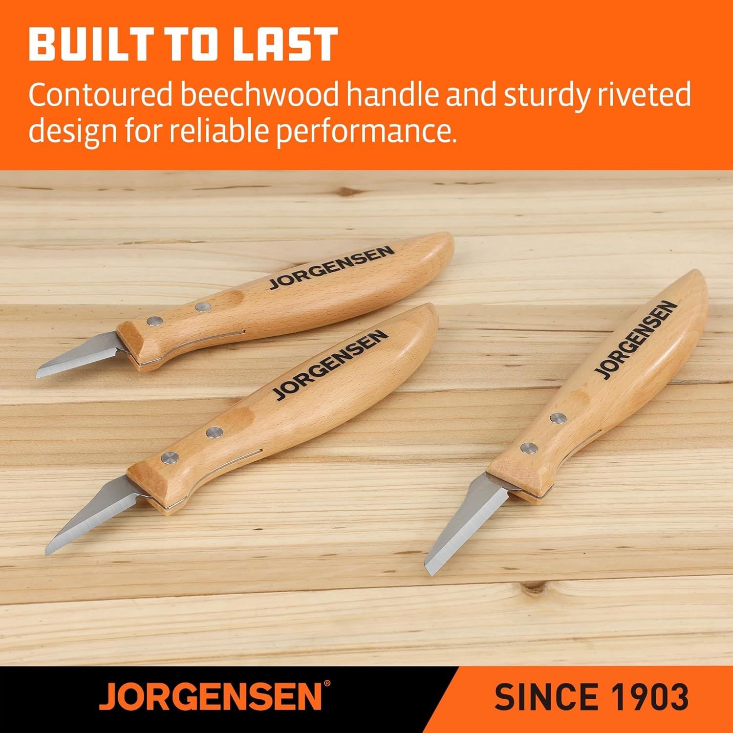 Jorgensen 3pc Whittling Knife Set Incl. 1-1/4' / 1-1/2'/1-3/4' Knives